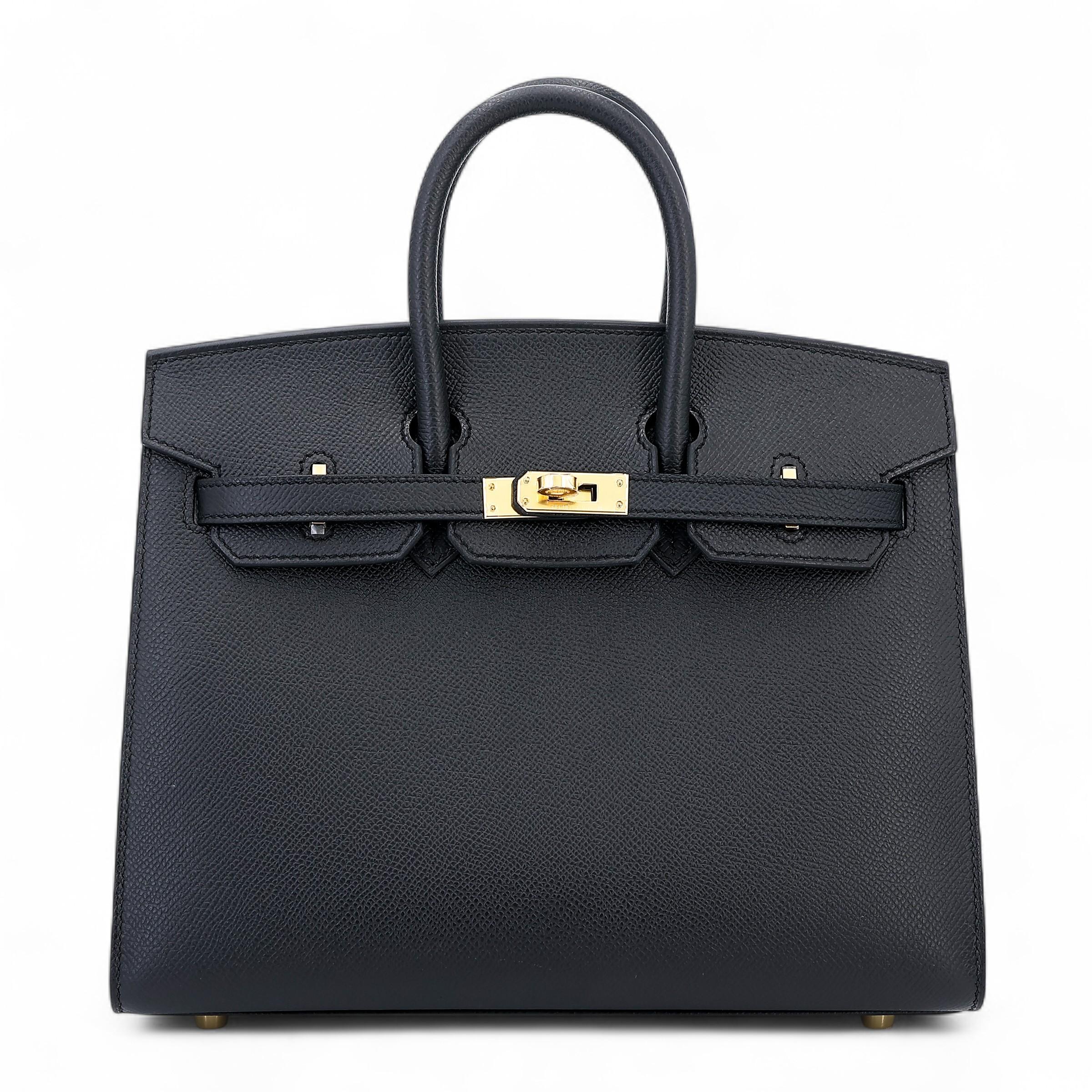 Unused ( Rank NS ) HERMÈS Birkin 25 Sellier Black (89) Epsom Gold hardware B (2023) - 1