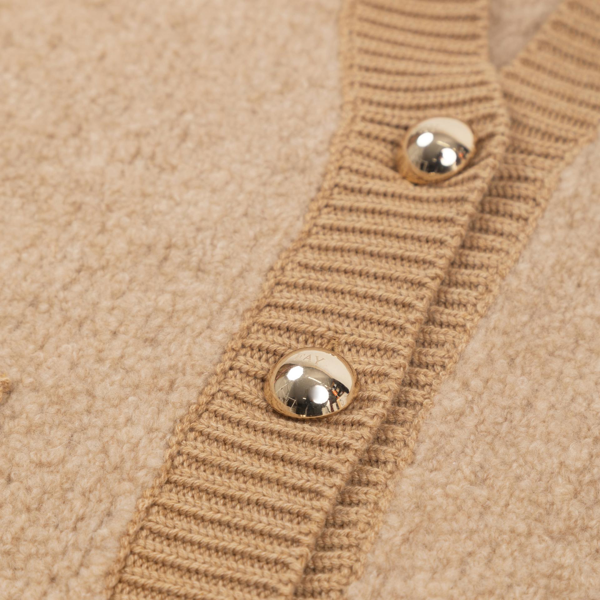 Unused ( Rank NS )FAY Bouclé Cardigan Beige - 4