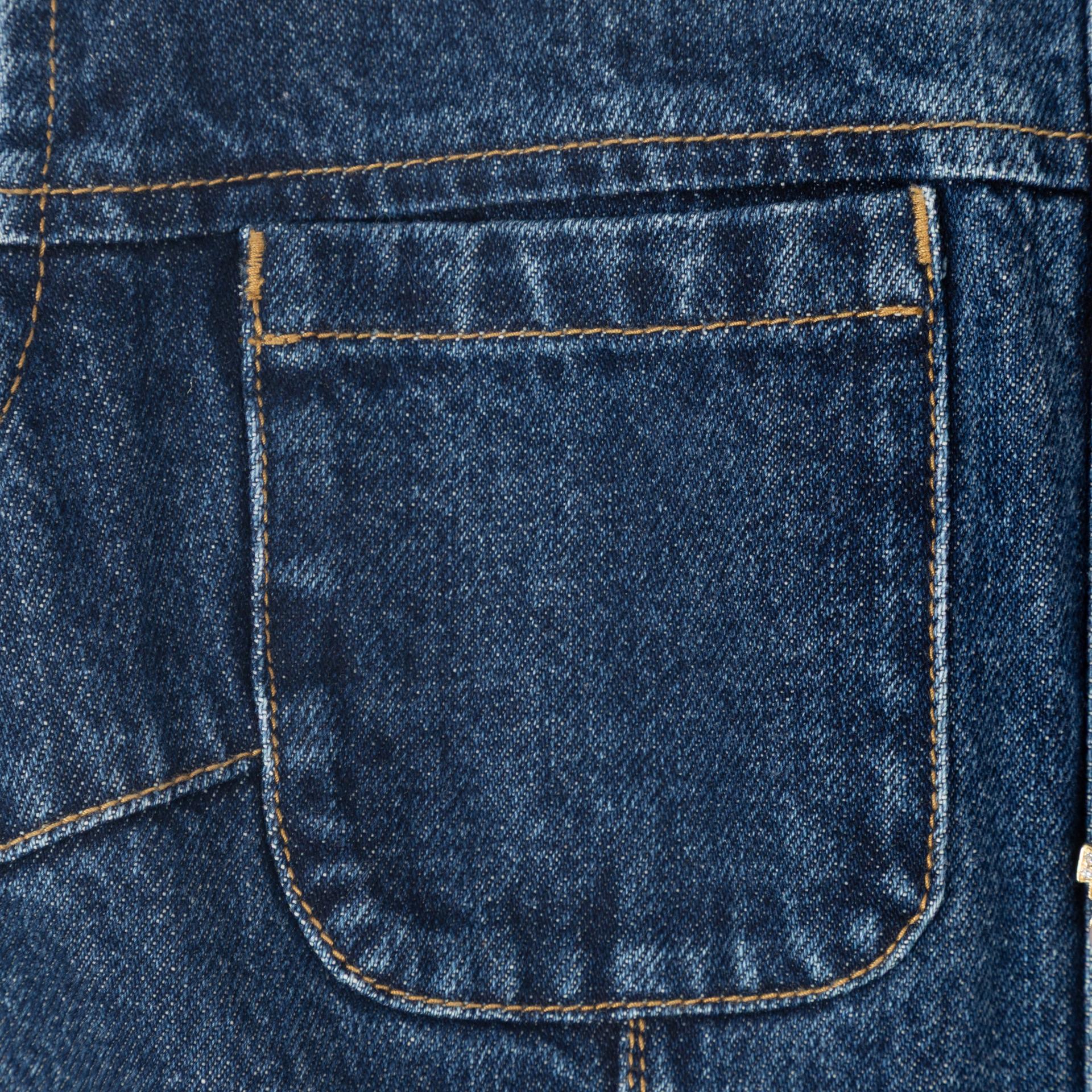 Unused ( Rank NS )SELF-PORTRAIT Denim Skater Mini Dress Blue - 3