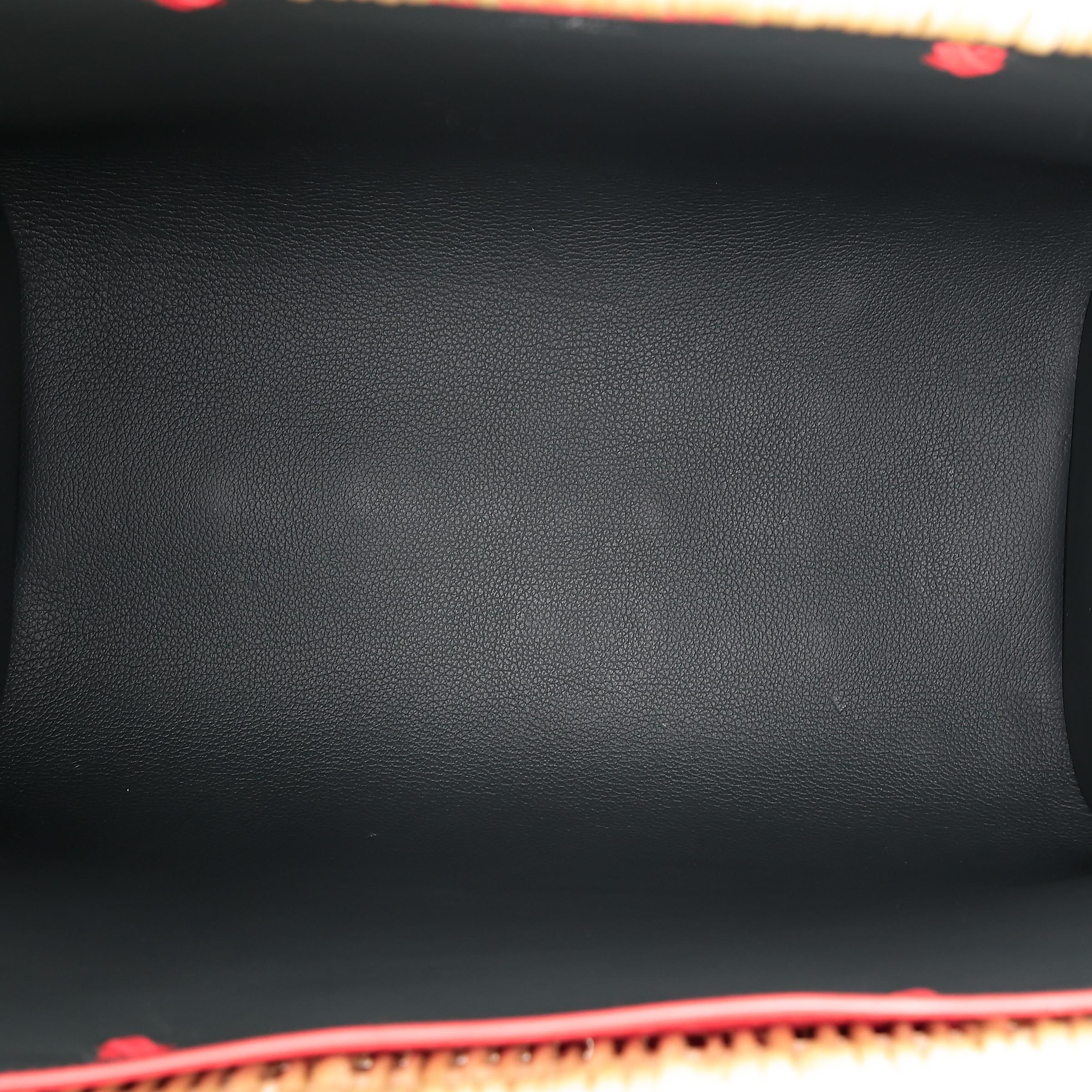 Unused ( Rank NS ) HERMÈS Panier en osier GM Aleatoire Rouge Tomate (S5) Bleu Orage (Y7) Osier Wicker  Epsom - 16