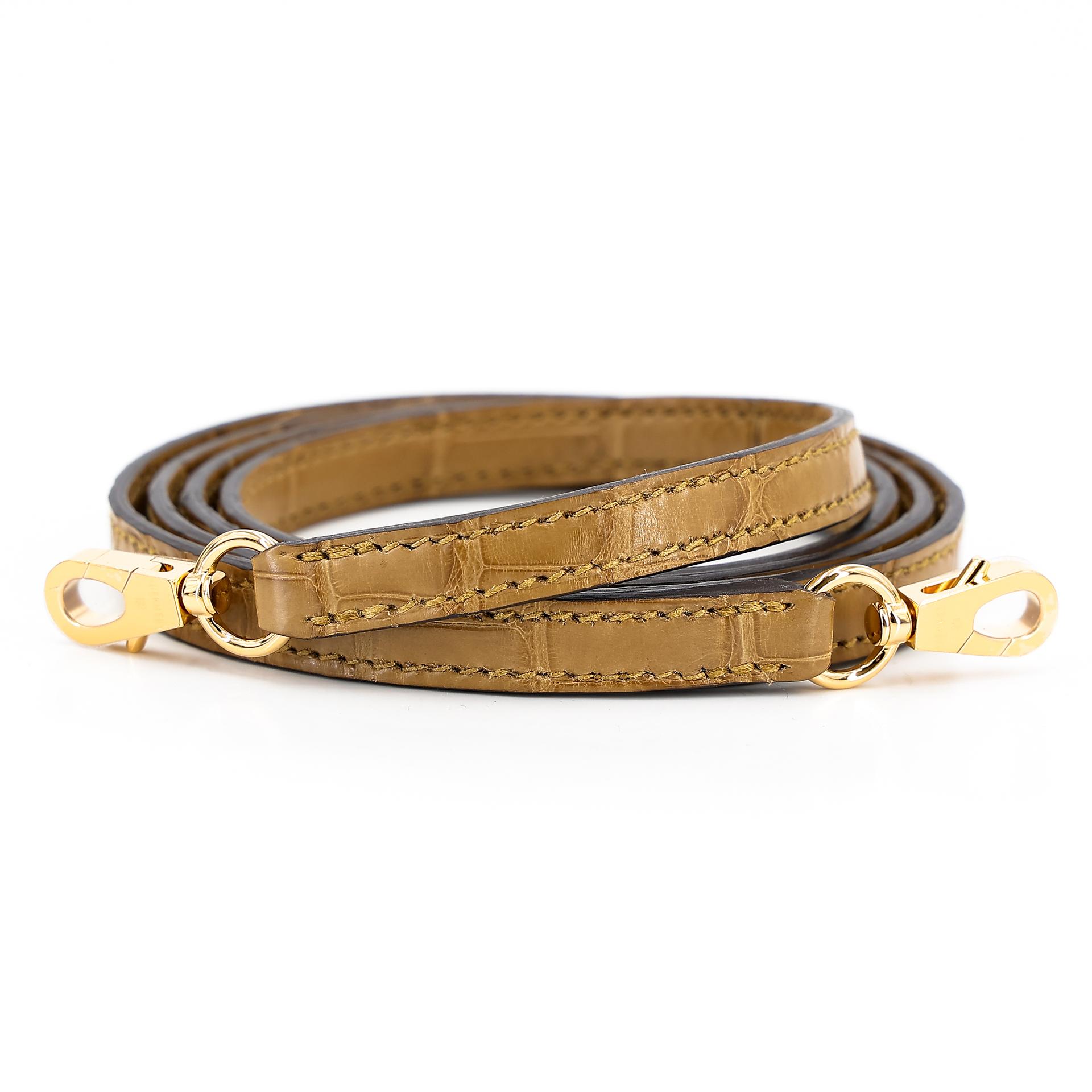 未使用保存品 HERMÈS 愛馬仕 馬蹄印定制 Mini Kelly 二代 2H 大地色 Kraft Y1 香草色 Vanille □ 短吻鱷 霧面 金扣 U刻 2022年 - 19