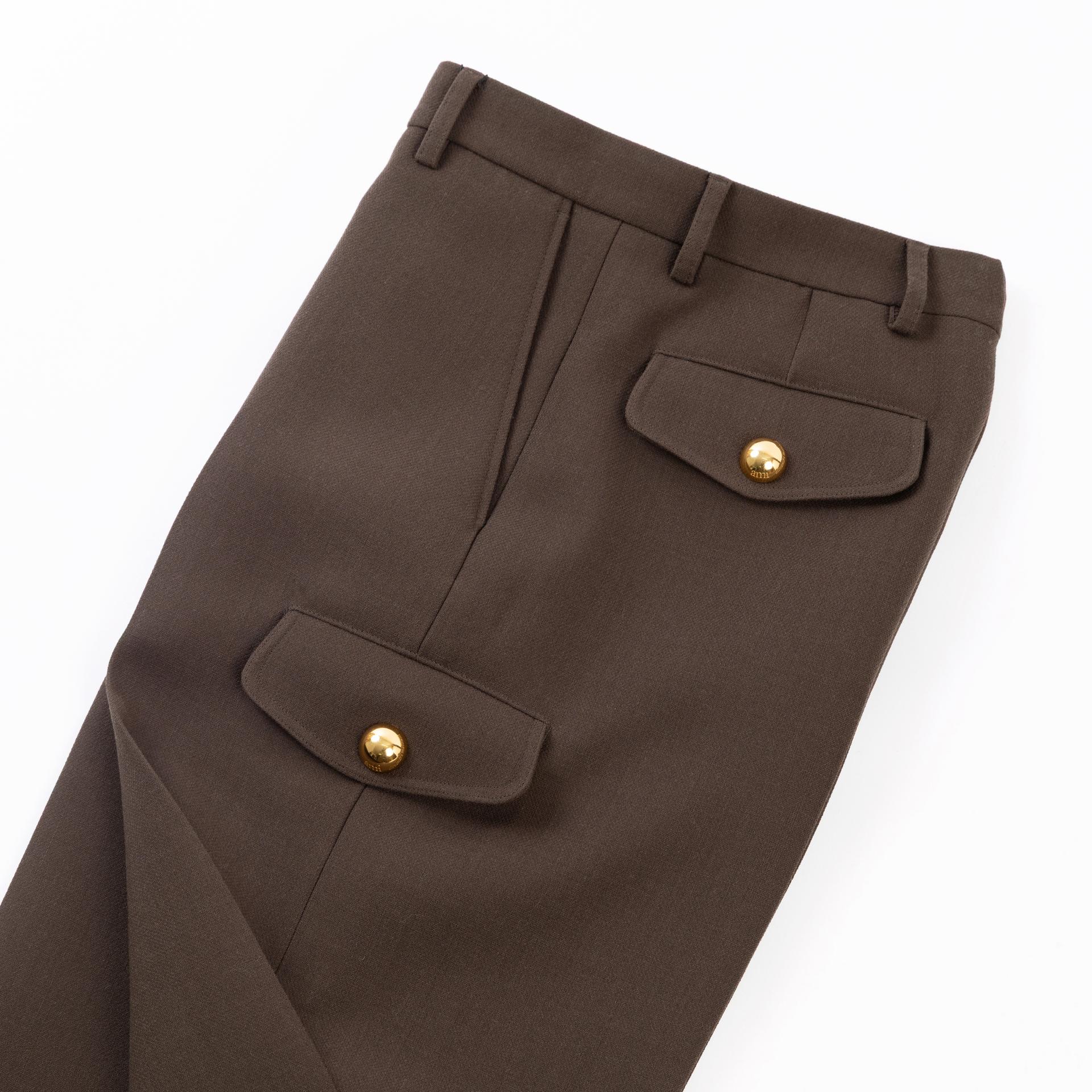 Unused ( Rank NS )AMI PARIS Flap Pocket Bermuda Shorts Brown - 5