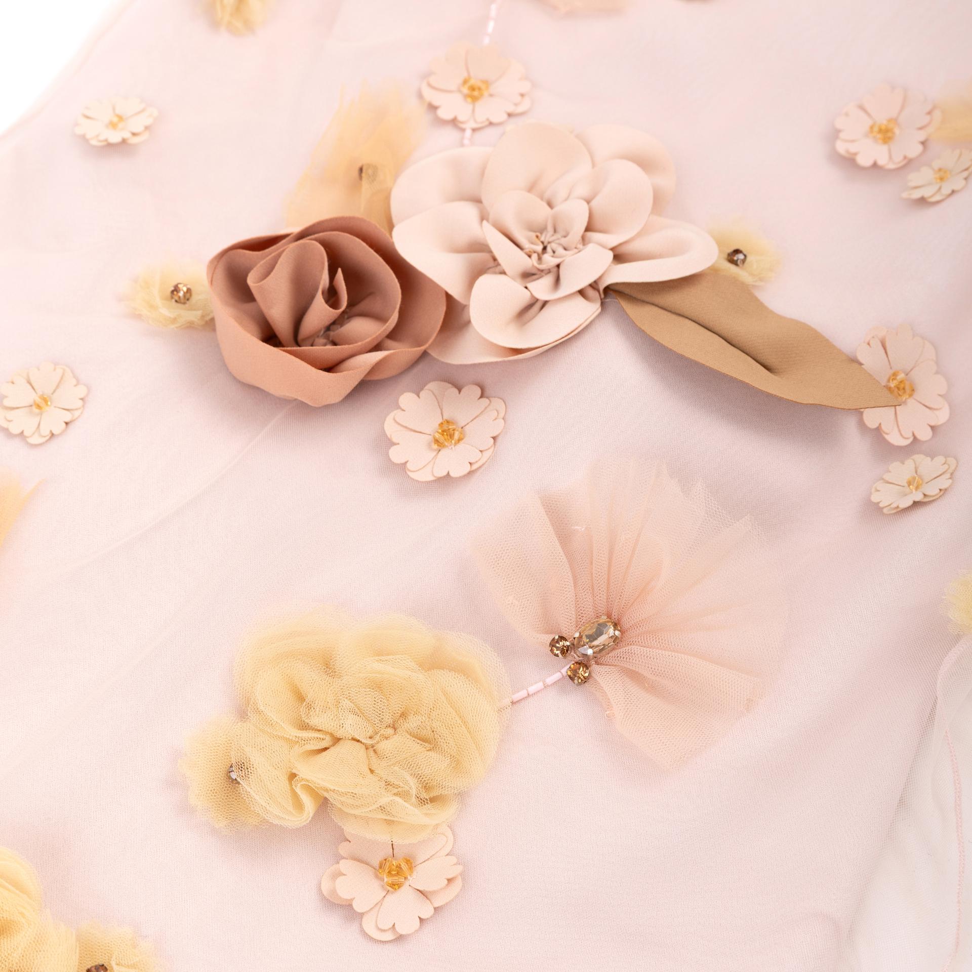 Unused ( Rank NS )VIKTOR & ROLF Floral Embroidery Midi Dress Pink - 7