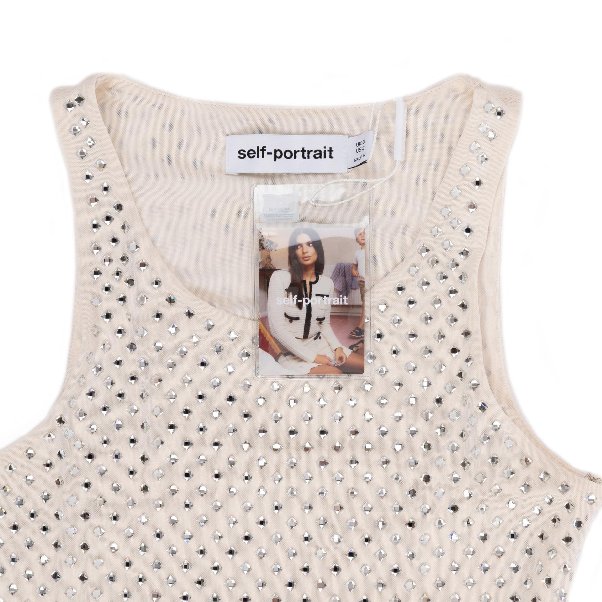 Unused ( Rank NS )SELF-PORTRAIT Mesh Rhinestone Maxi Dress - 5