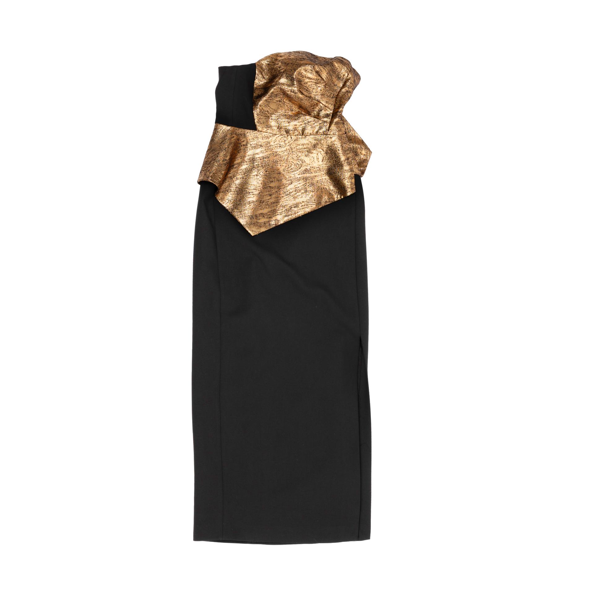 Excellent ( Rank SA )KAREN MILLEN Compact Stretch Jacquard Peplum Detail Midaxi Dress Black - 3