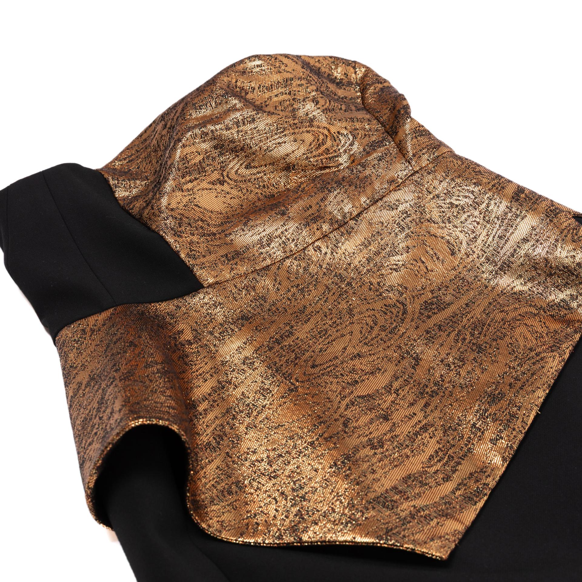 Excellent ( Rank SA )KAREN MILLEN Compact Stretch Jacquard Peplum Detail Midaxi Dress Black - 5