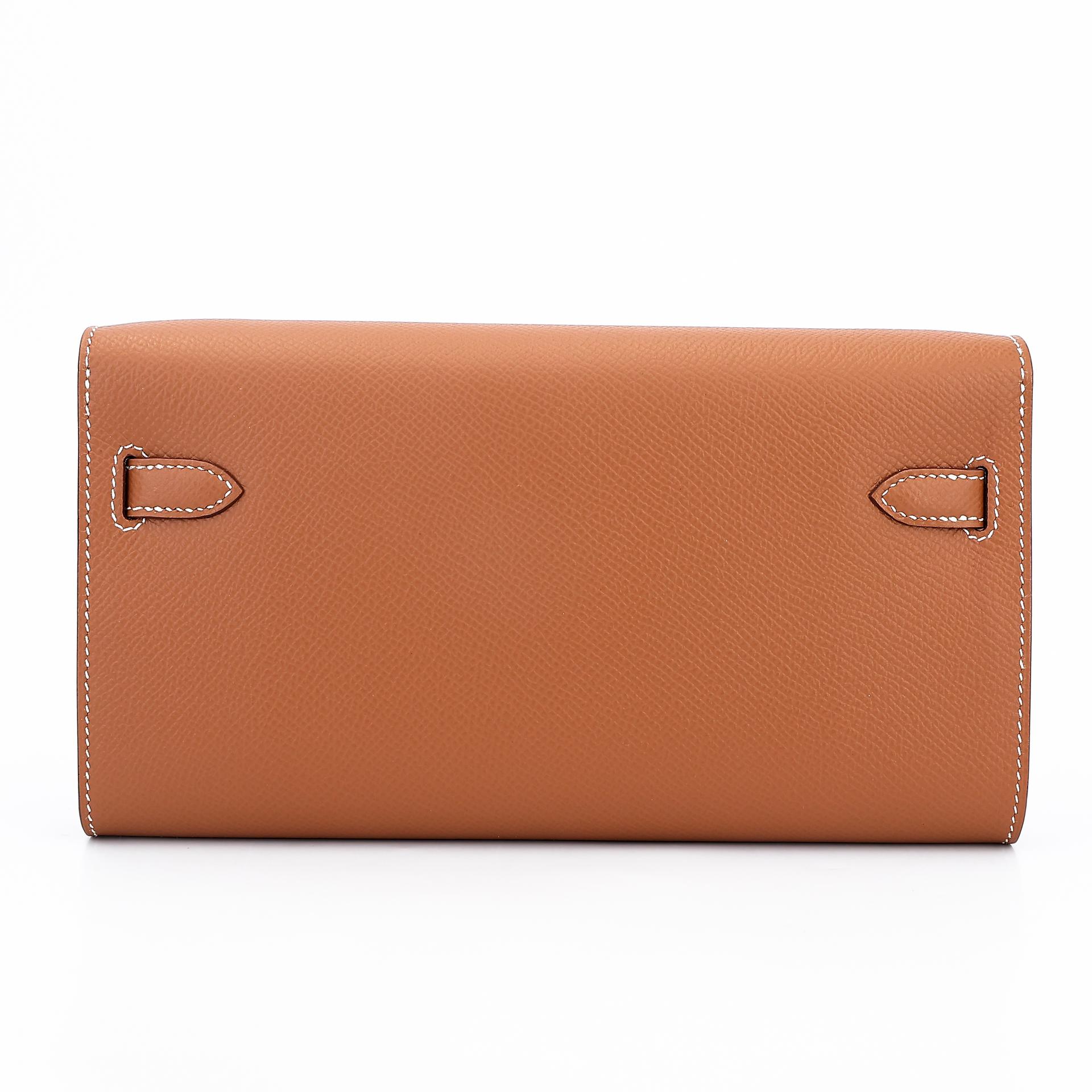 Unused ( Rank NS ) HERMÈS Kelly To Go Wallet Gold (37) Epsom Gold hardware Z (2021) - 2