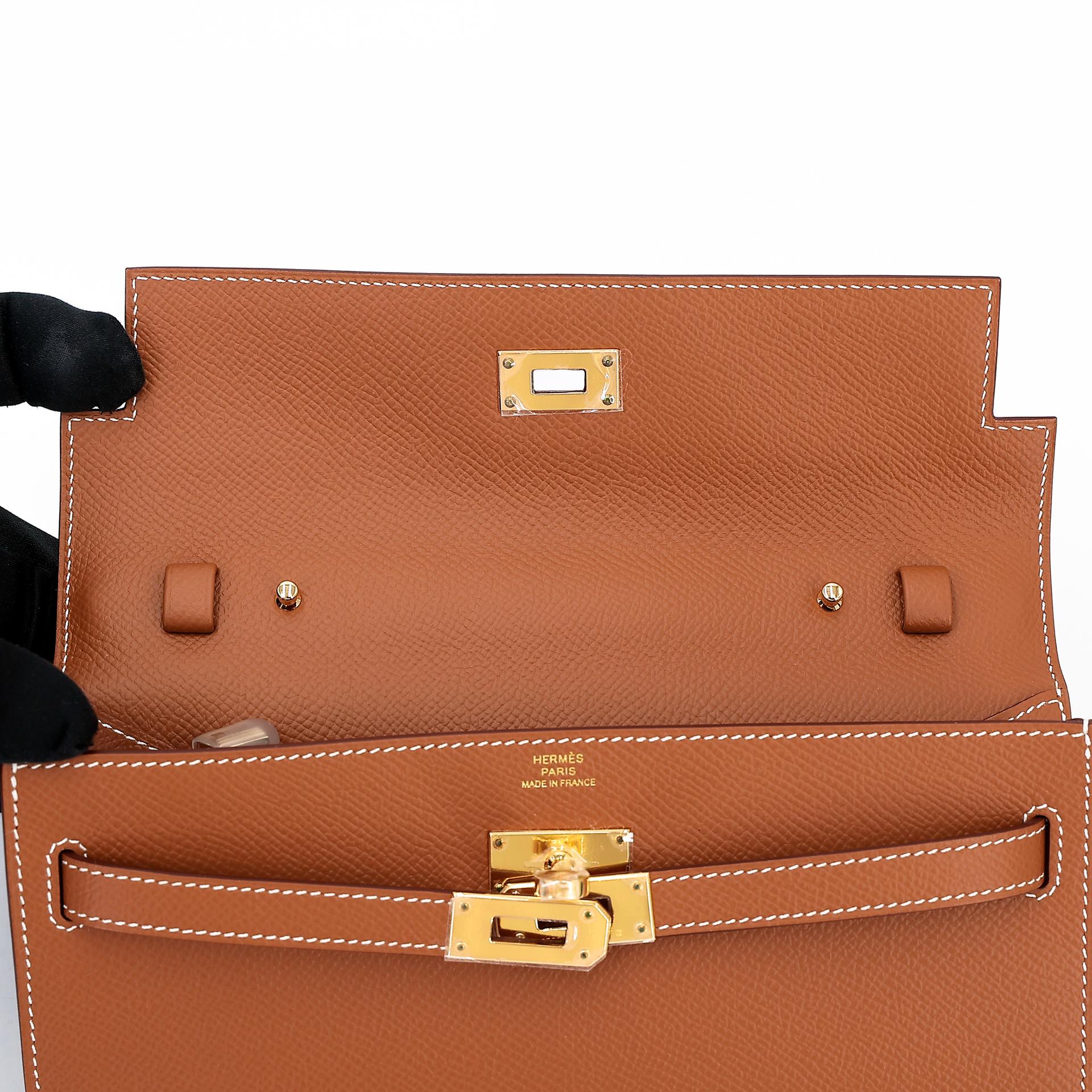 Unused ( Rank NS ) HERMÈS Kelly To Go Wallet Gold (37) Epsom Gold hardware Z (2021) - 10