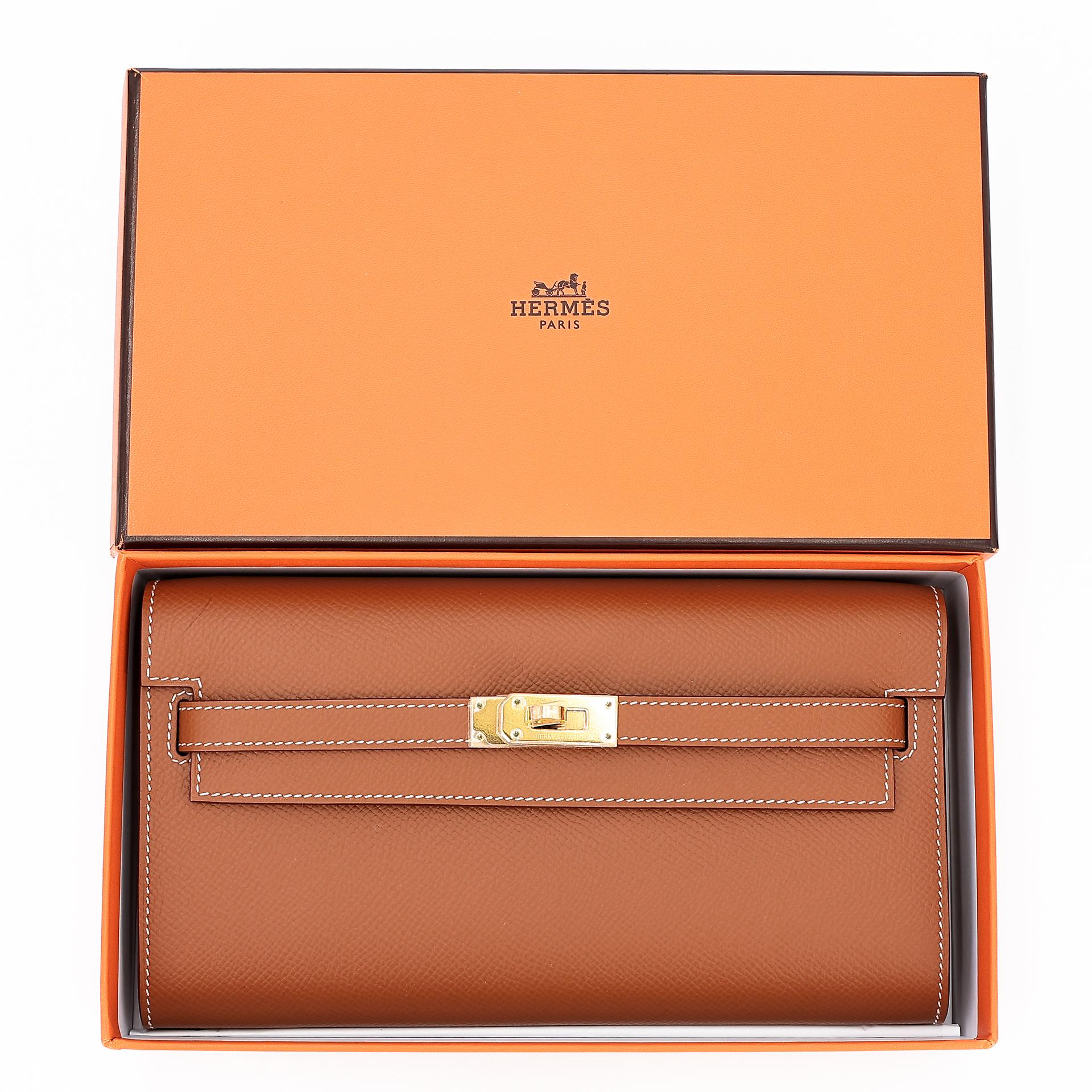 Unused ( Rank NS ) HERMÈS Kelly To Go Wallet Gold (37) Epsom Gold hardware Z (2021) - 18