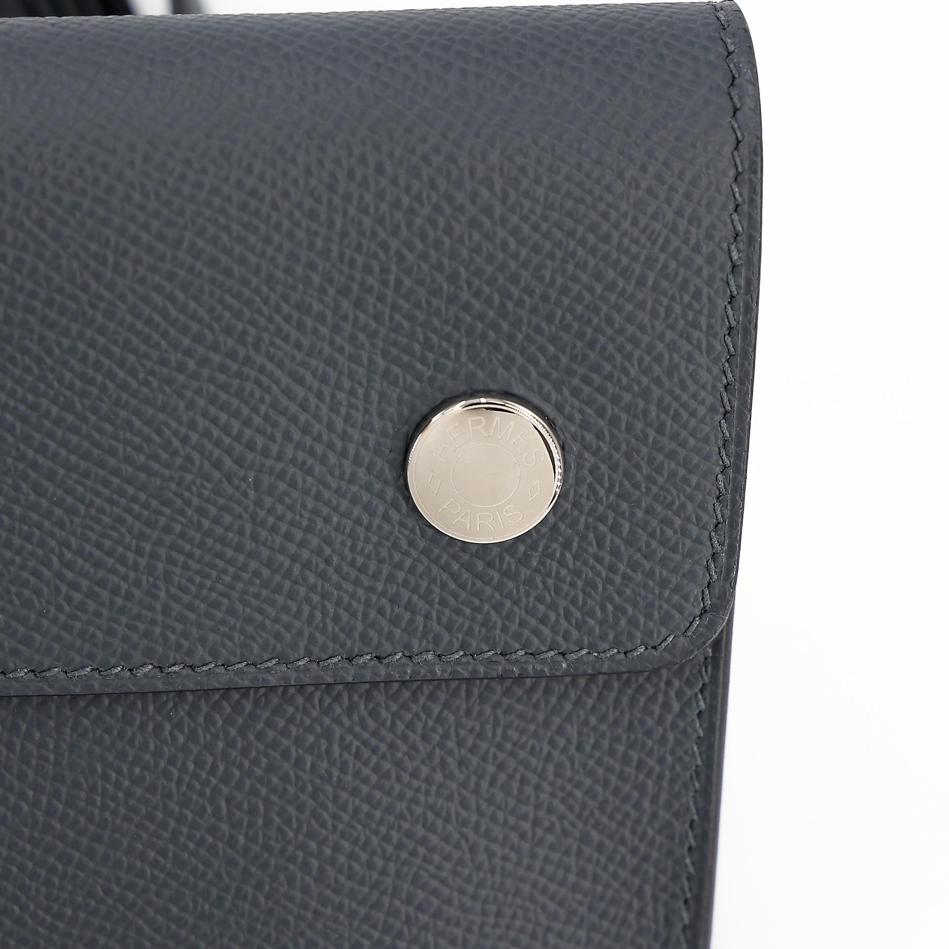 Excellent ( Rank SA )  HERMÈS  Hermesnap Wallet Gris misty (H0) Epsom Palladium hardware W (2024) - 9