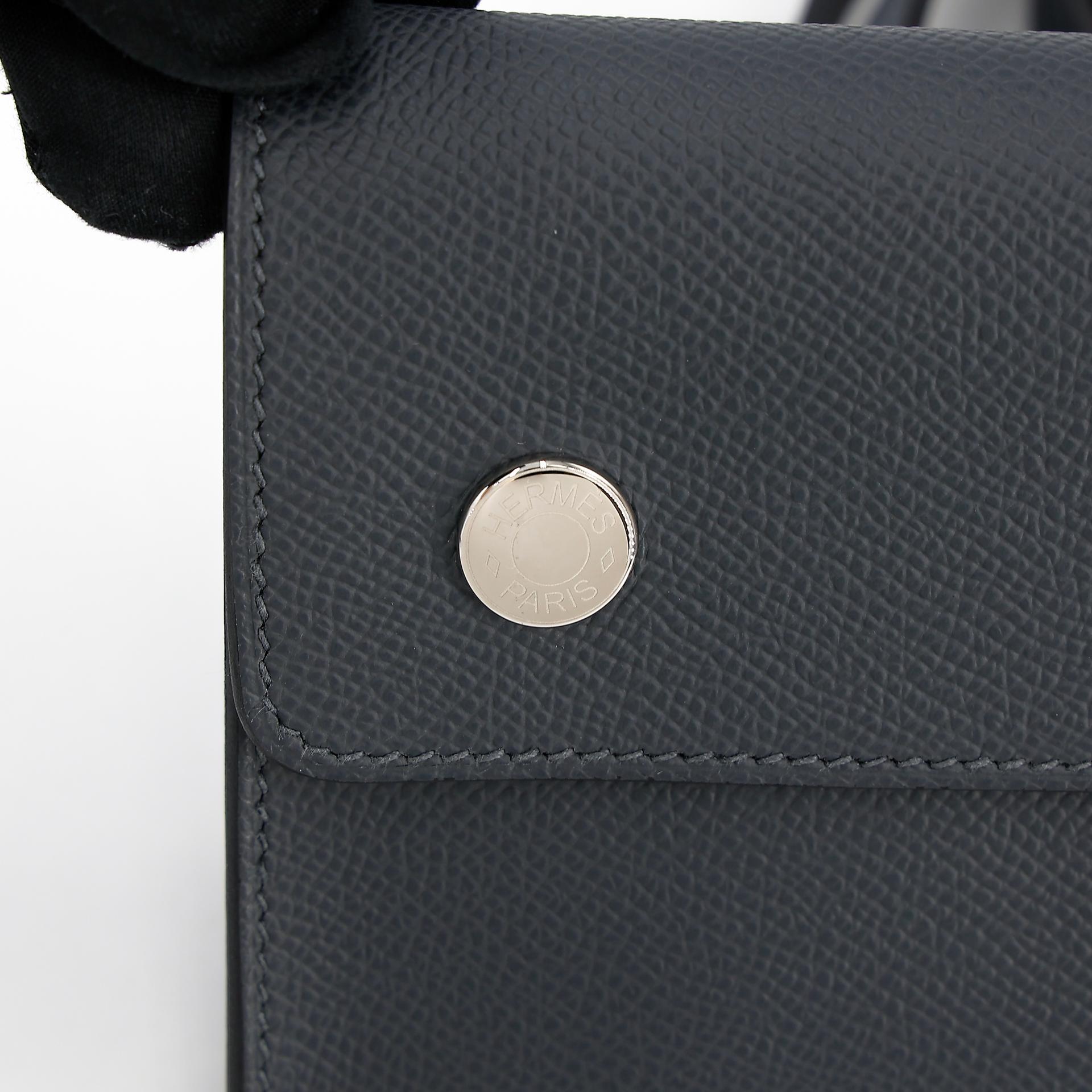 Excellent ( Rank SA )  HERMÈS  Hermesnap Wallet Gris misty (H0) Epsom Palladium hardware W (2024) - 10