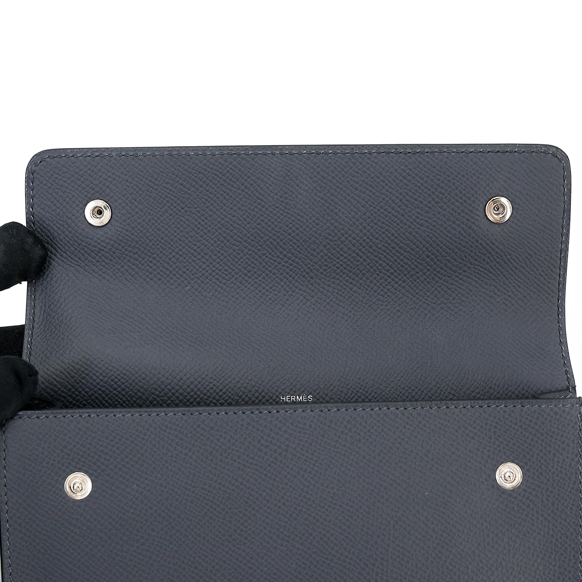 Excellent ( Rank SA )  HERMÈS  Hermesnap Wallet Gris misty (H0) Epsom Palladium hardware W (2024) - 11