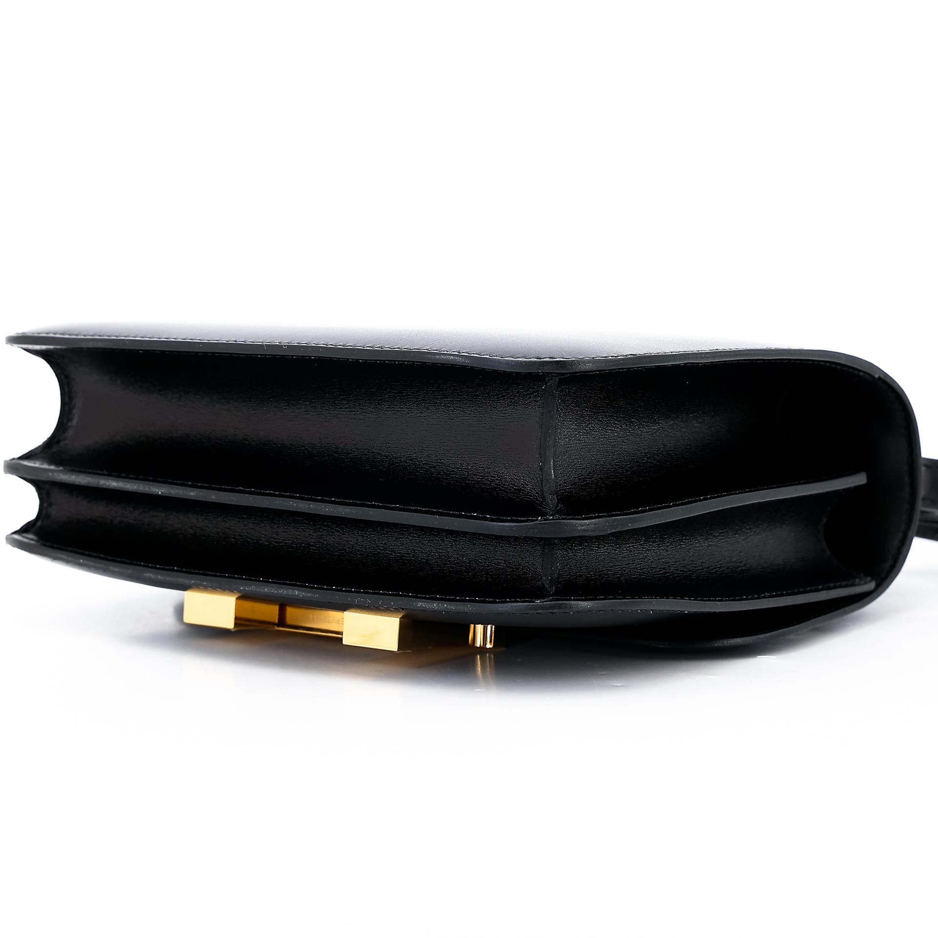 Unused ( Rank NS ) HERMÈS Constance Mini Noir (89) Box-calf Gold hardware U (2022) - 6