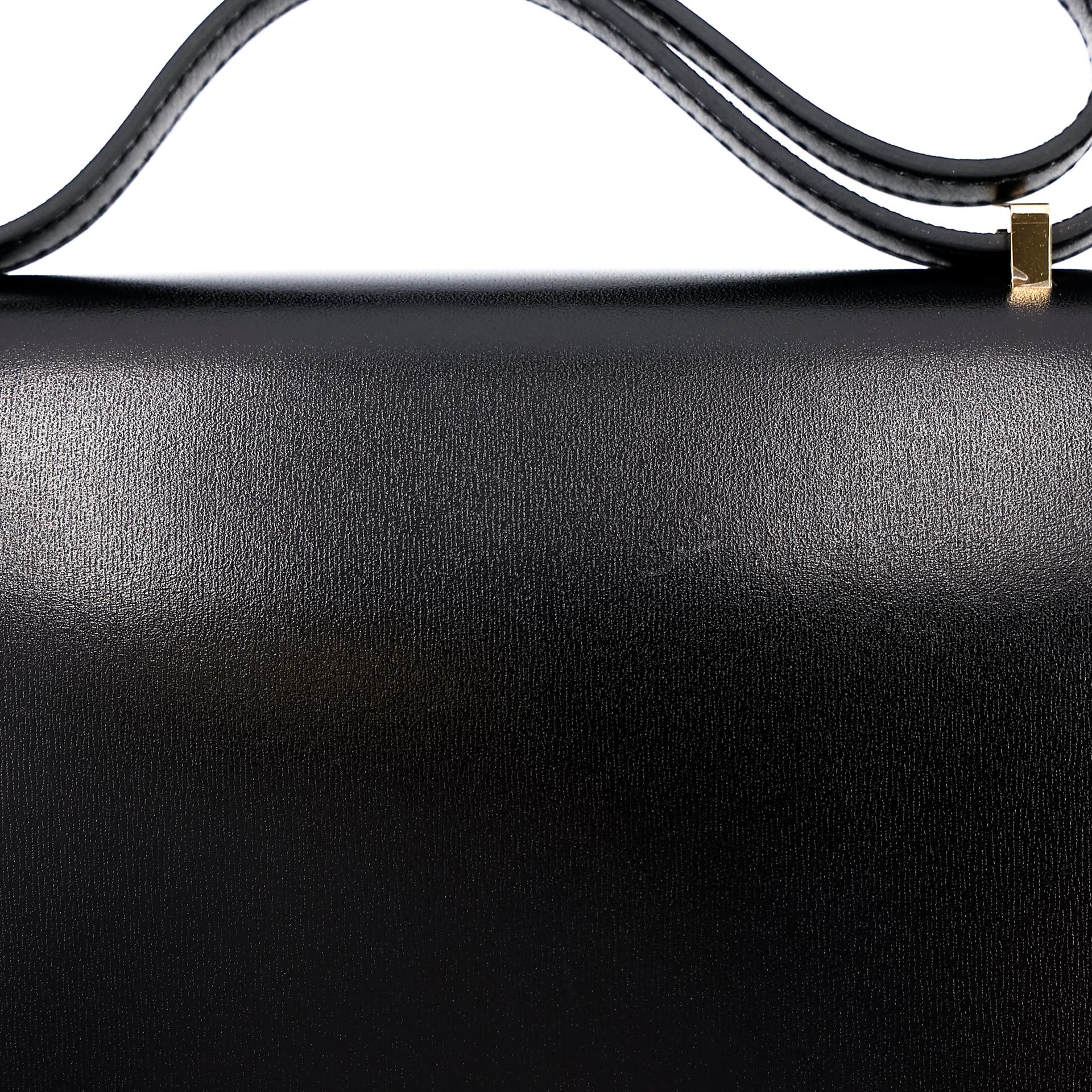 Unused ( Rank NS ) HERMÈS Constance Mini Noir (89) Box-calf Gold hardware U (2022) - 8