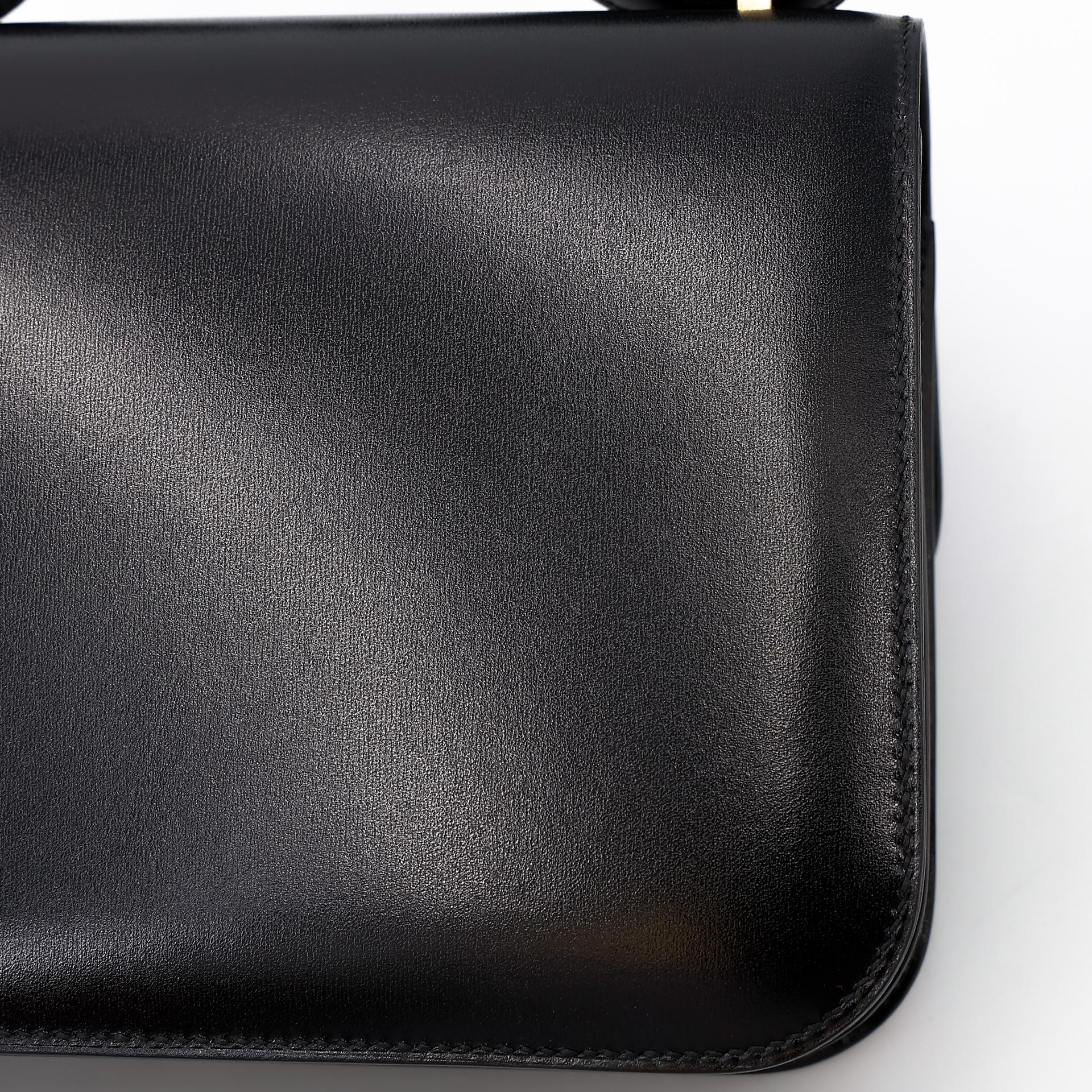 Unused ( Rank NS ) HERMÈS Constance Mini Noir (89) Box-calf Gold hardware U (2022) - 9