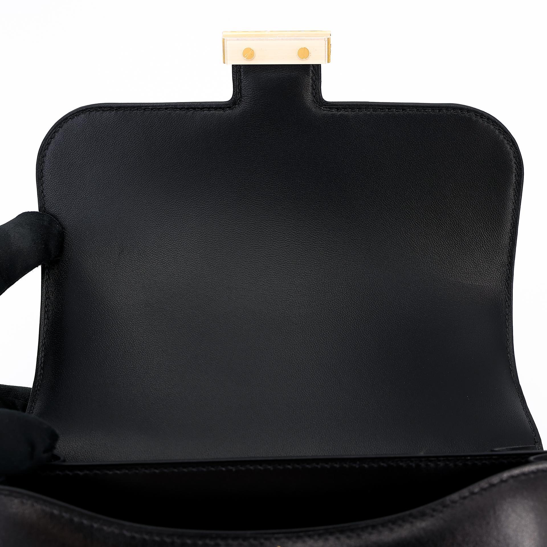 Unused ( Rank NS ) HERMÈS Constance Mini Noir (89) Box-calf Gold hardware U (2022) - 13