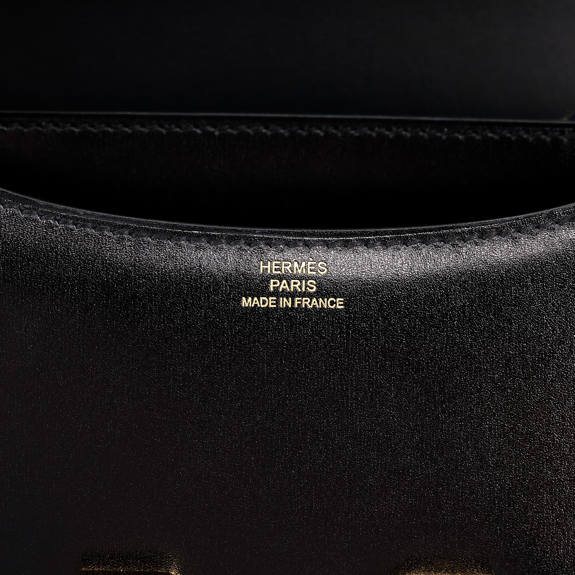 Unused ( Rank NS ) HERMÈS Constance Mini Noir (89) Box-calf Gold hardware U (2022) - 16