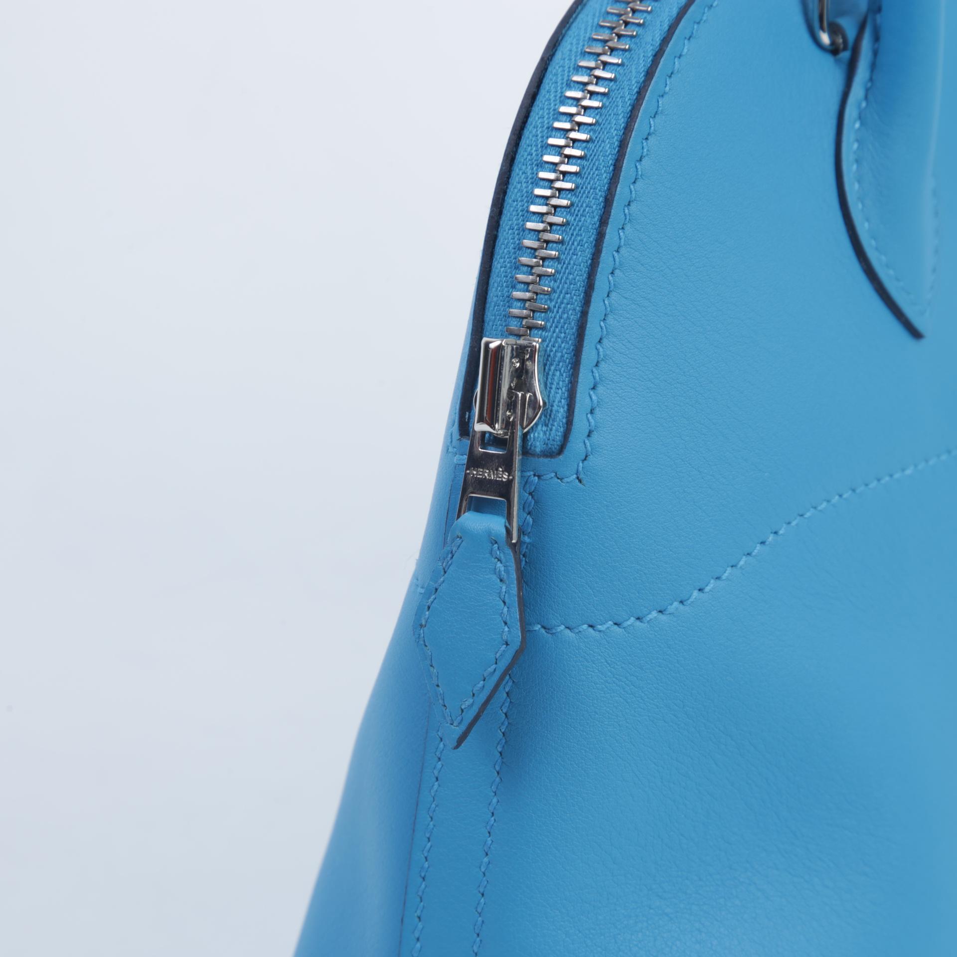 ランク A  HERMÈS エルメス  ボリード27  ブルーフリーダ (0F) スイフト シルバー金具 Z刻印 - 4