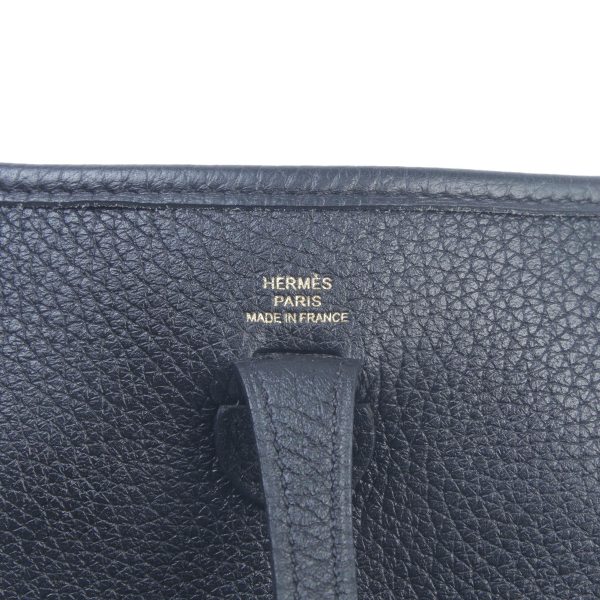 Very Good ( Rank A) HERMÈS Mini Evelyne 16 Amazone 112cm Black (89) Clemence Gold hardware Z (2021) - 9