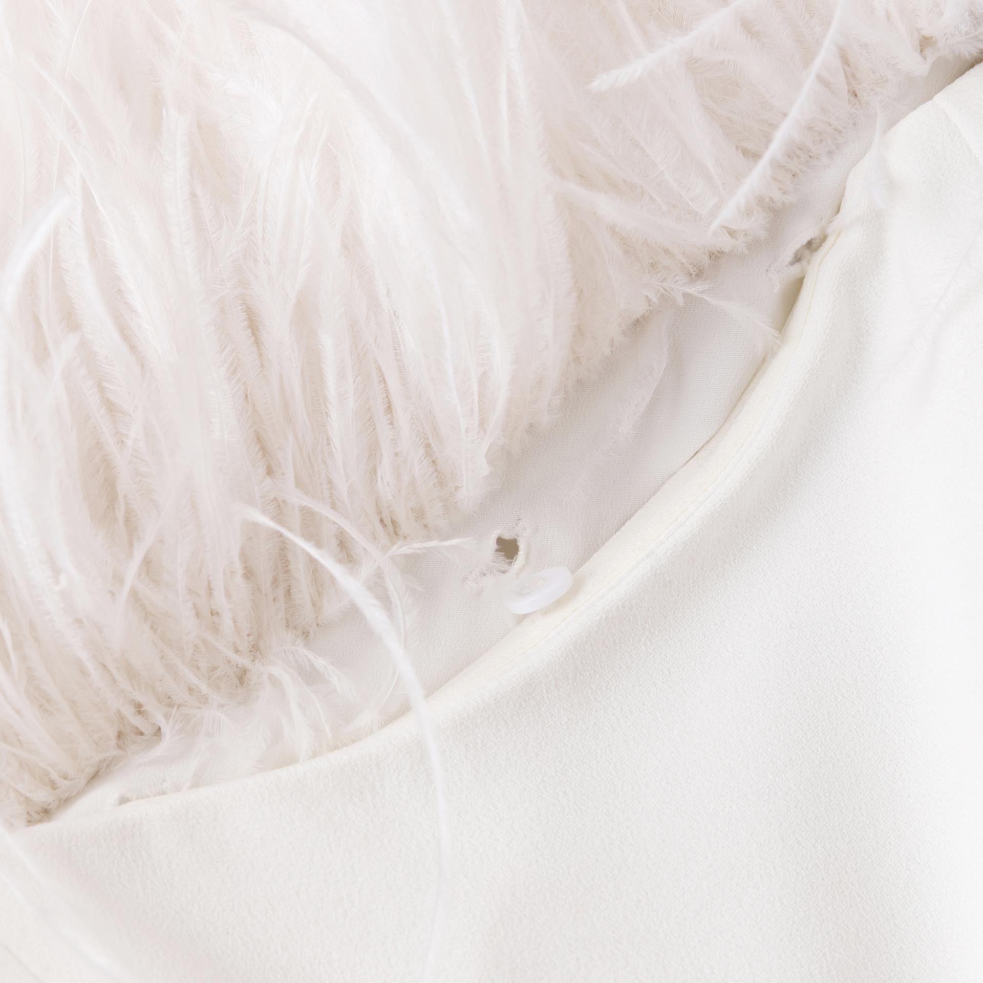 Excellent ( Rank SA )SELF-PORTRAIT White Feather Jumpsuit White - 4