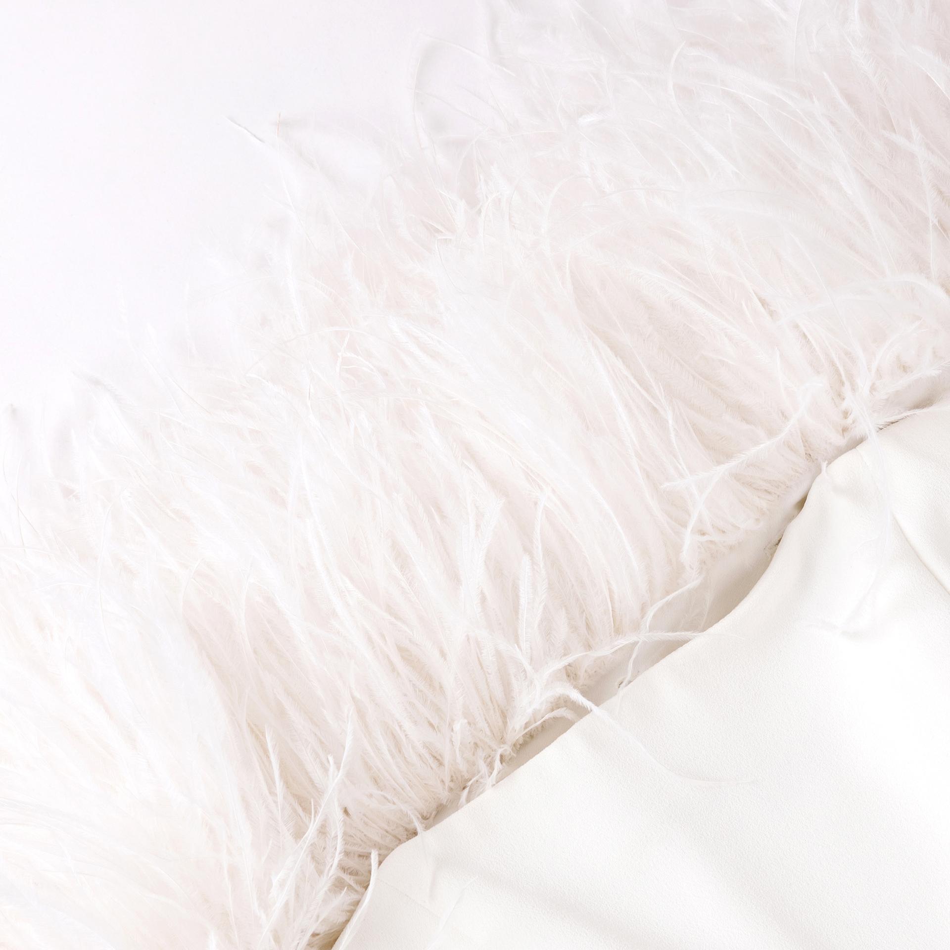 Excellent ( Rank SA )SELF-PORTRAIT White Feather Jumpsuit White - 5