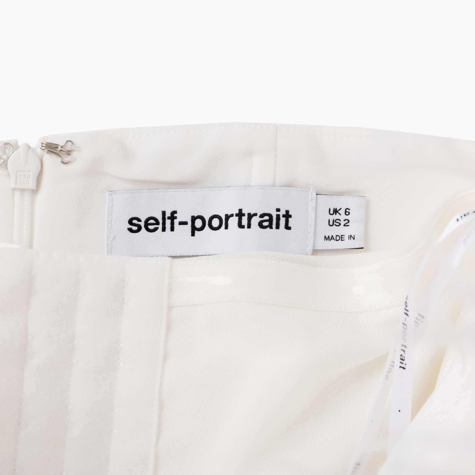 Excellent ( Rank SA )SELF-PORTRAIT White Feather Jumpsuit White - 7