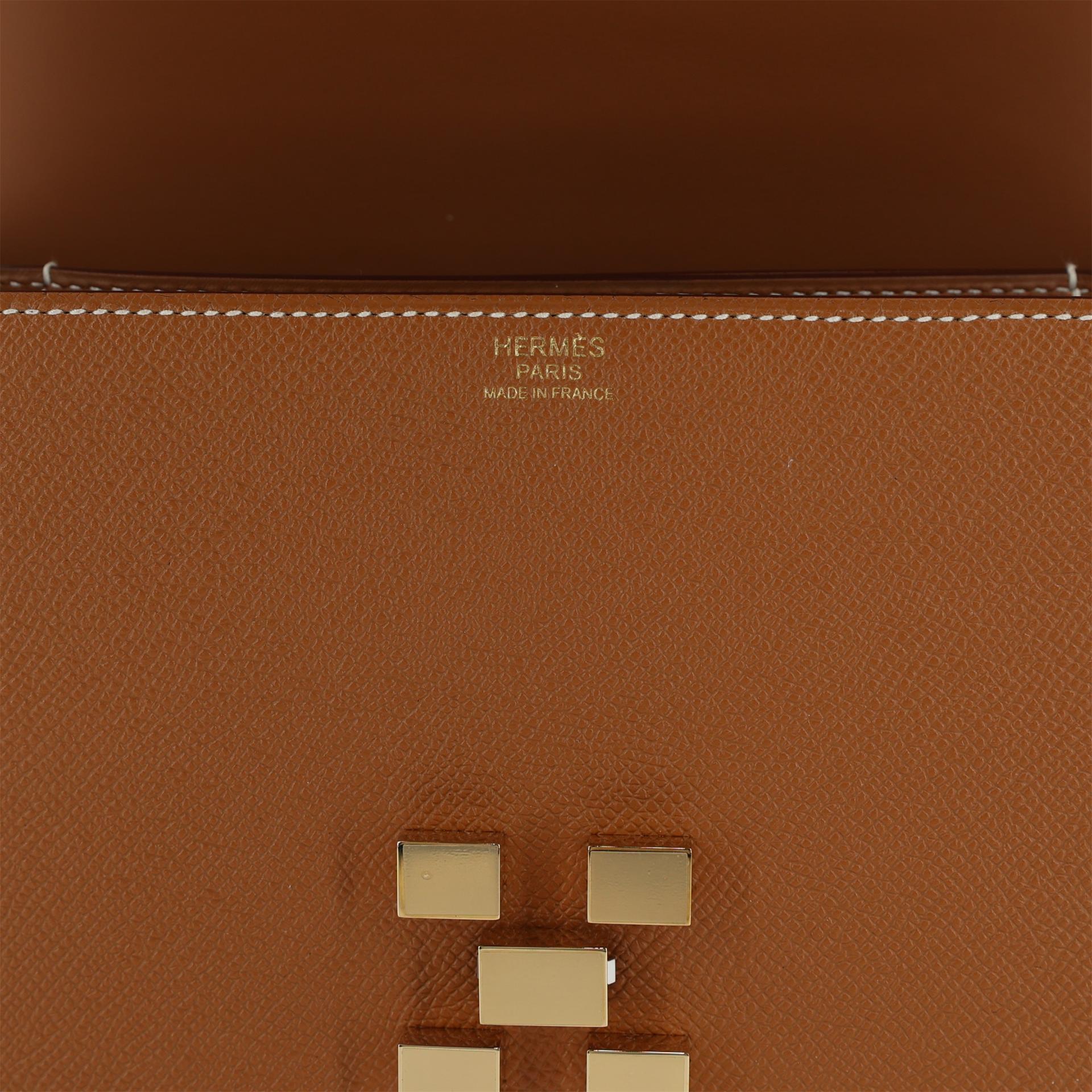 Unused ( Rank NS ) HERMÈS Mosaique Mini Gold (37) Epsom Gold hardware C (2018) - 10