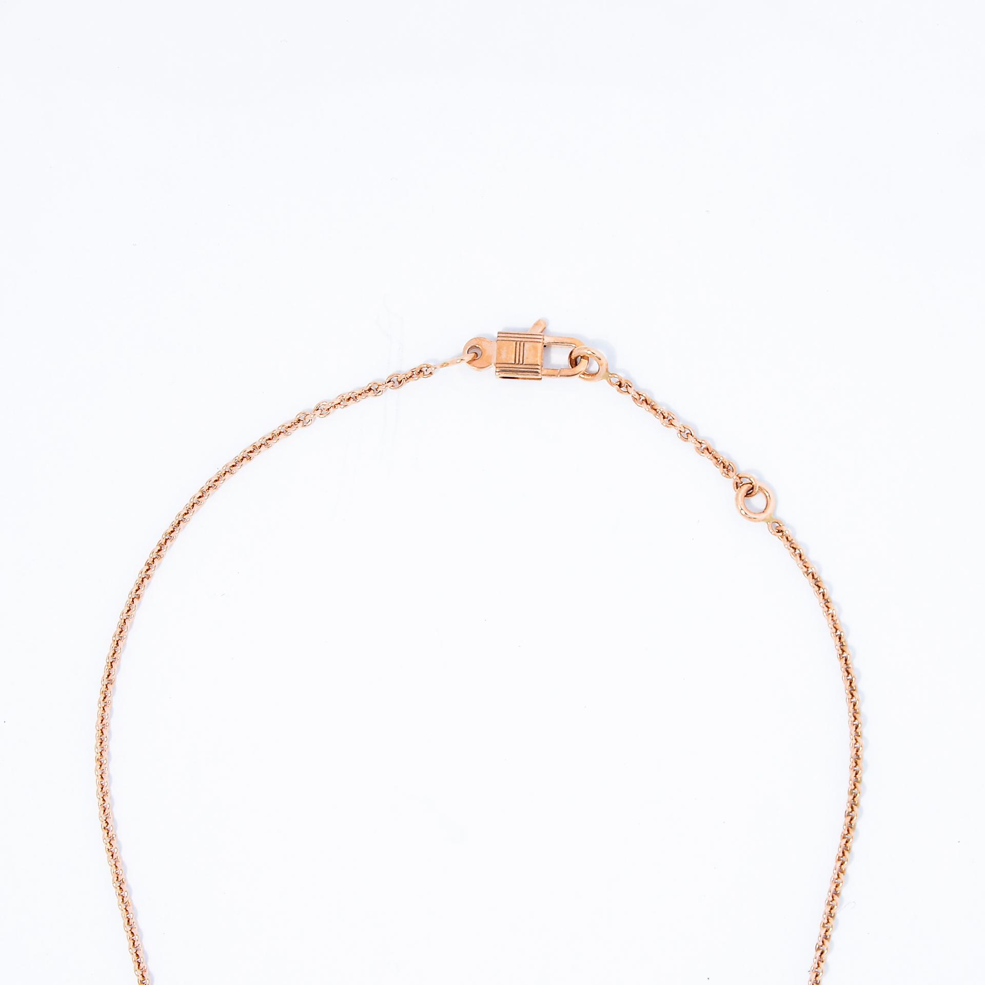 Brand New ( Rank N ) HERMÈS Amulettes Kelly Pendant Rose Gold 18K Rose Gold Diamond - 3