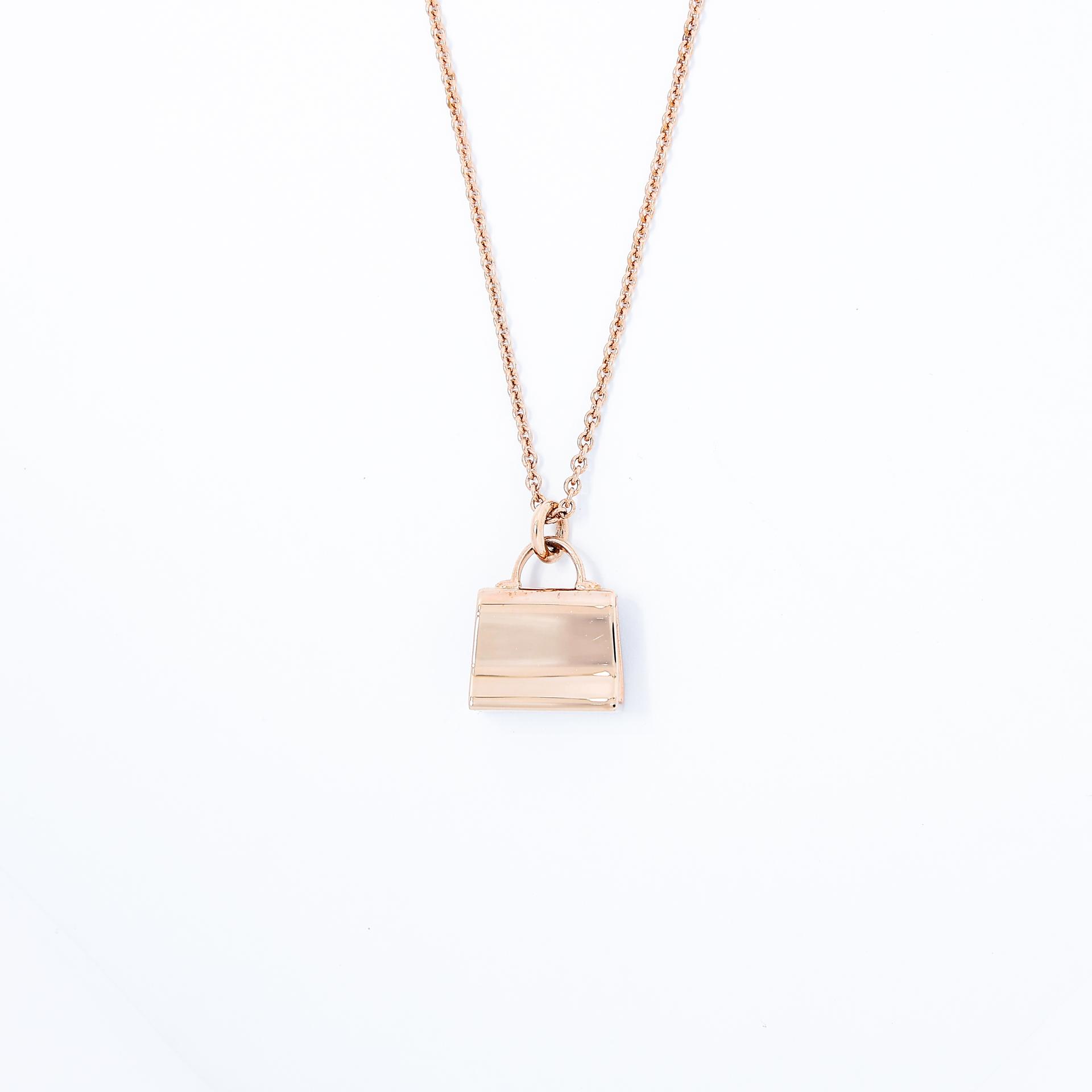 Brand New ( Rank N ) HERMÈS Amulettes Kelly Pendant Rose Gold 18K Rose Gold Diamond - 5