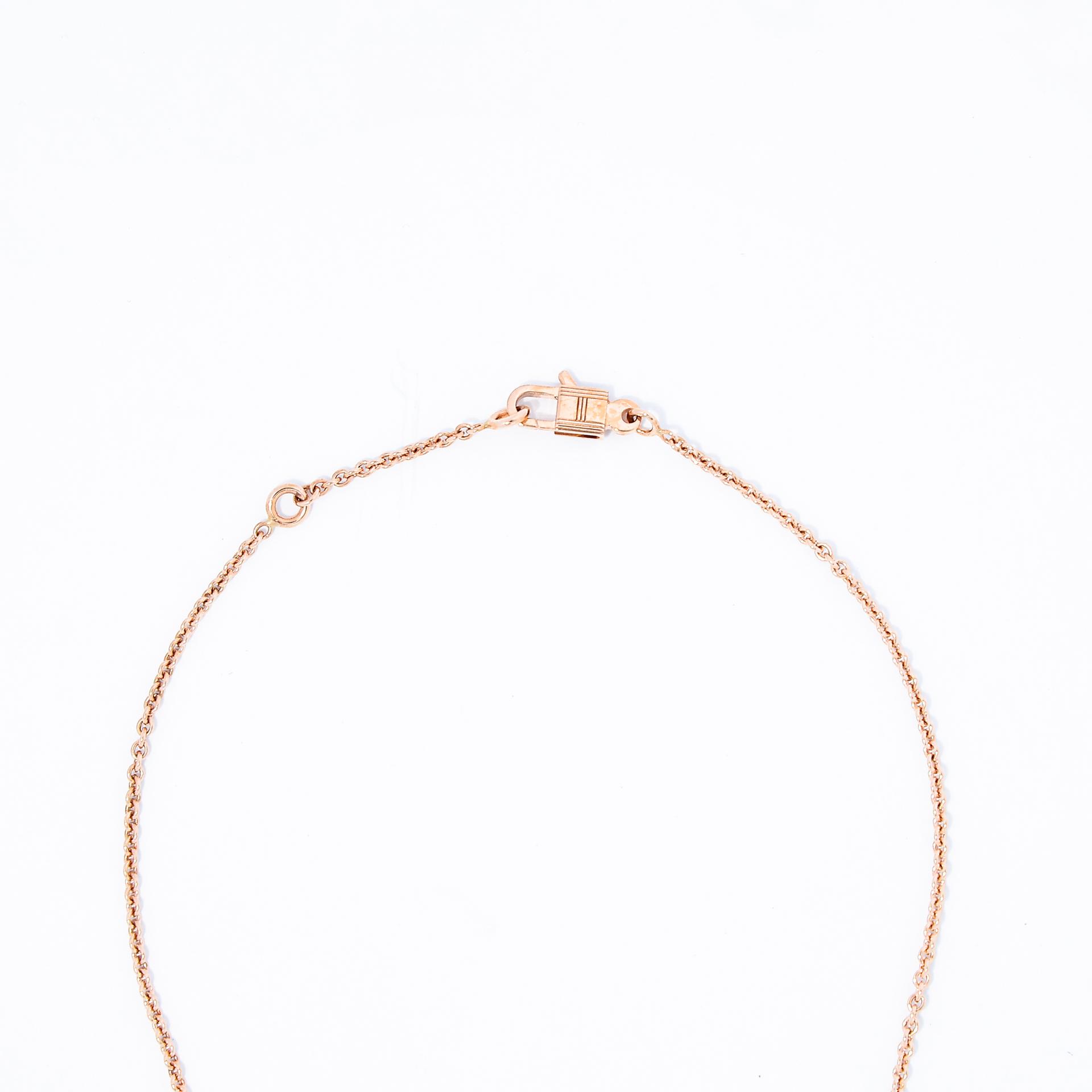 Brand New ( Rank N ) HERMÈS Amulettes Kelly Pendant Rose Gold 18K Rose Gold Diamond - 6
