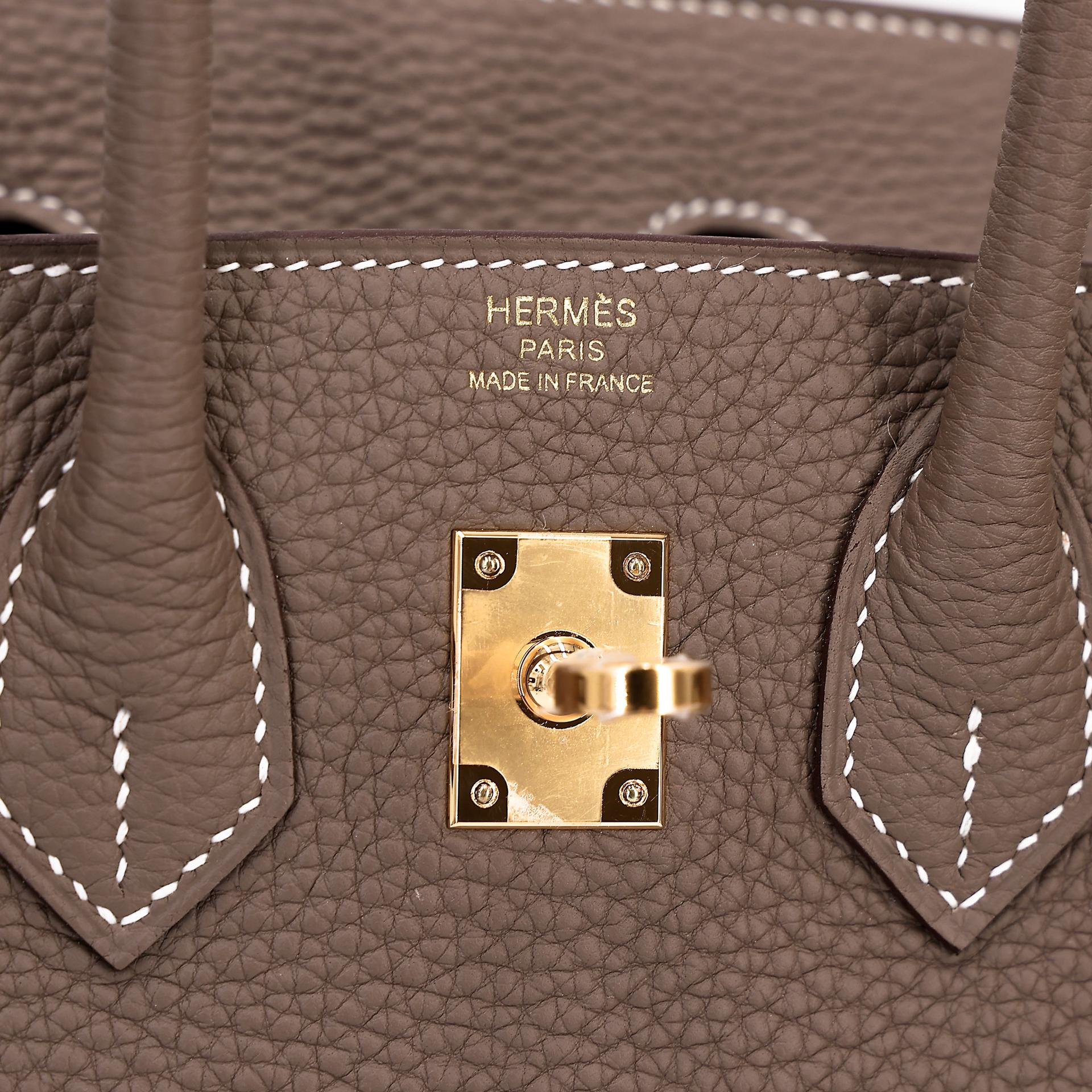 ランク N 新品  HERMÈS エルメス  バーキン25 エトゥープ (18) トゴ ゴールド金具 W刻印 - 11