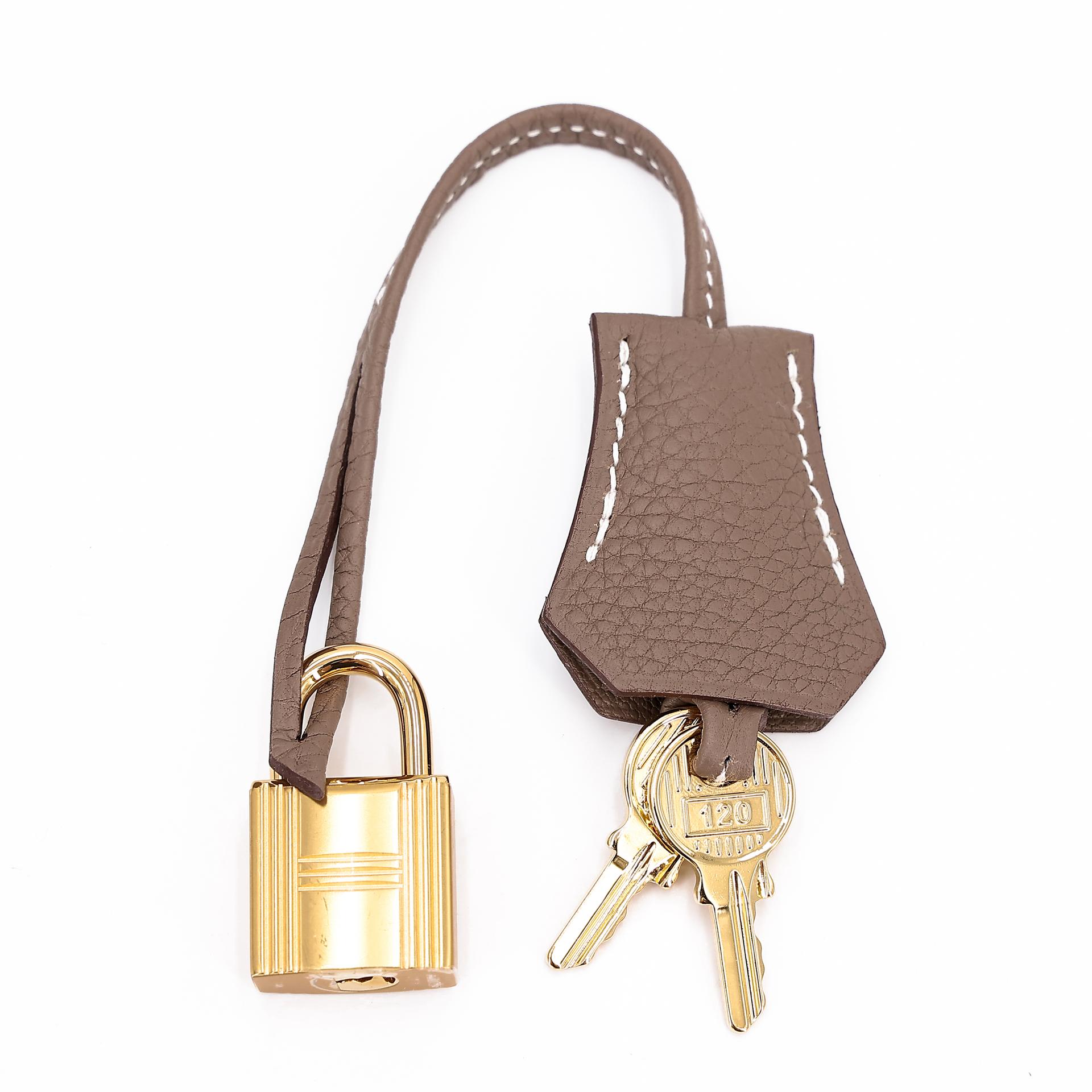 ランク N 新品  HERMÈS エルメス  バーキン25 エトゥープ (18) トゴ ゴールド金具 W刻印 - 16