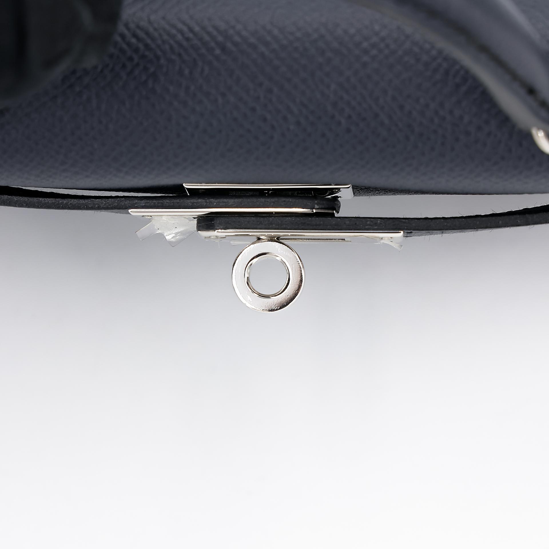 Excellent ( Rank SA )  HERMÈS  Mini Kelly II Bleu Indigo (76) Epsom Palladium hardware A (2017) - 9