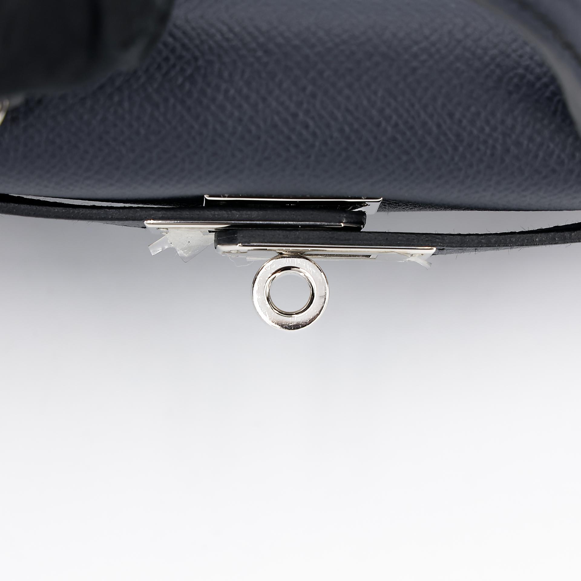 Excellent ( Rank SA )  HERMÈS  Mini Kelly II Bleu Indigo (76) Epsom Palladium hardware A (2017) - 10