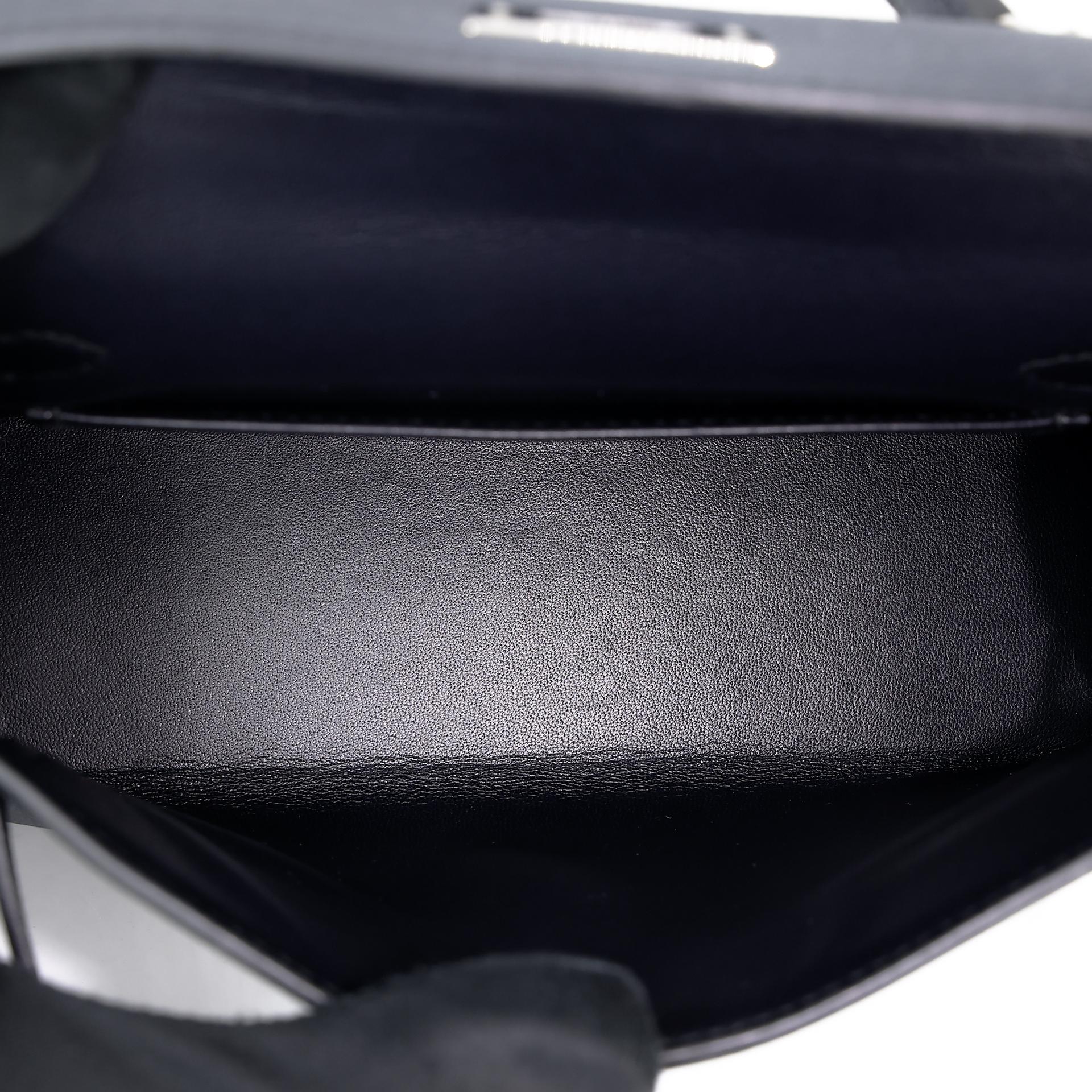 Excellent ( Rank SA )  HERMÈS  Mini Kelly II Bleu Indigo (76) Epsom Palladium hardware A (2017) - 17