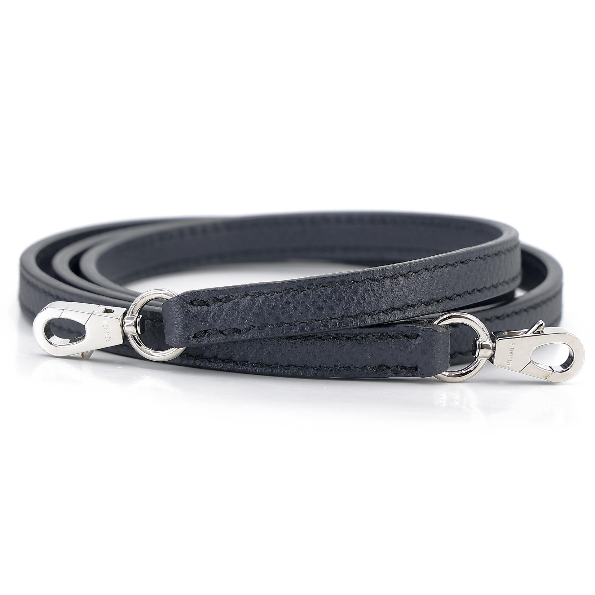 Excellent ( Rank SA )  HERMÈS  Mini Kelly II Bleu Indigo (76) Epsom Palladium hardware A (2017) - 18
