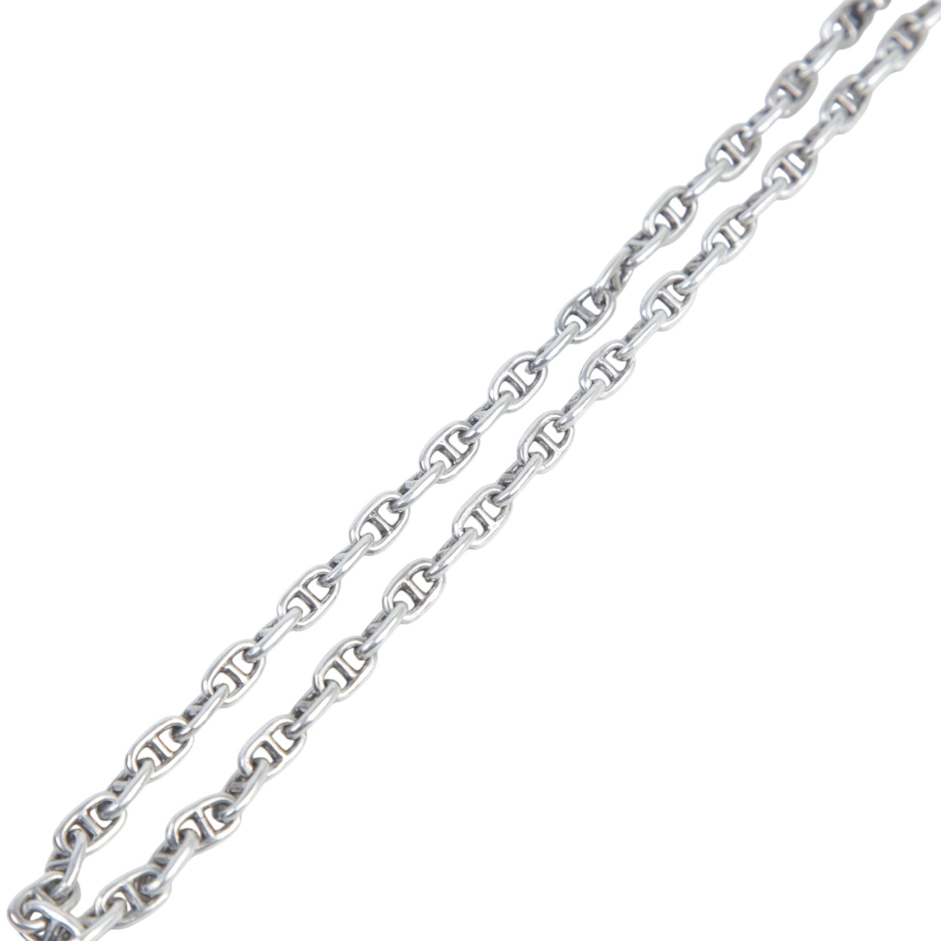 Very Good ( Rank A) HERMÈS Chaine d'ancre TPM vintage necklace Silver Palladium hardware - 2