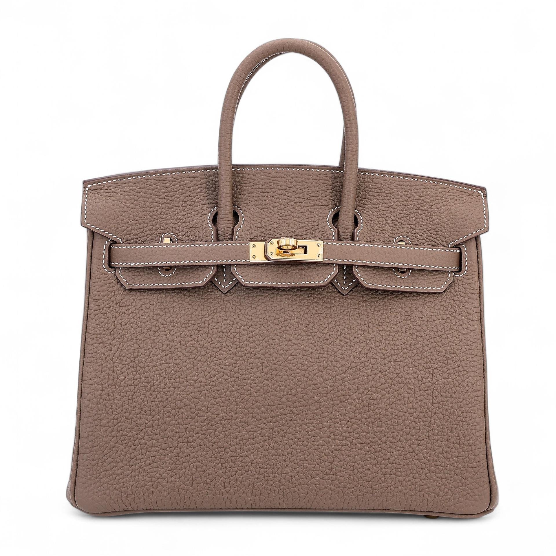 ランク N 新品  HERMÈS エルメス  バーキン25 エトゥープ (18) トゴ ゴールド金具 W刻印 - 1
