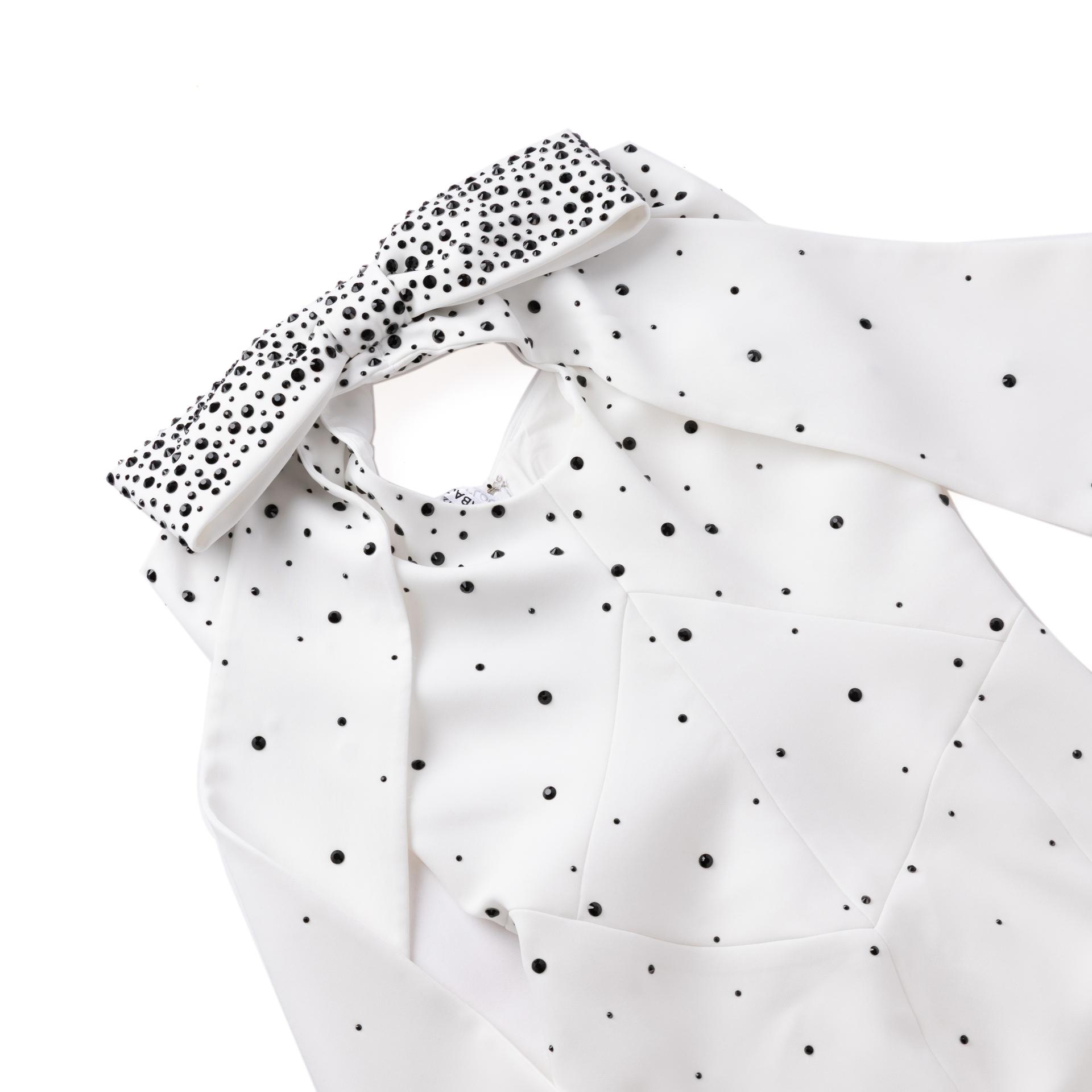 Unused ( Rank NS )JEAN-LOUIS SABAJI One-Shoulder Crêpe Dress White - 4