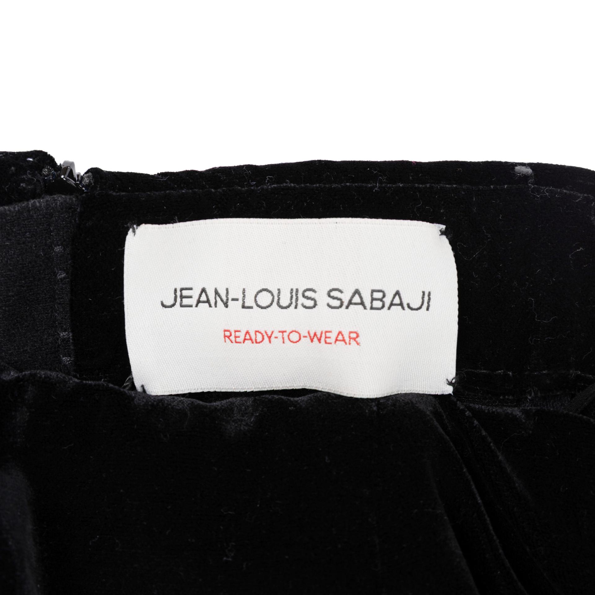 Excellent ( Rank SA )JEAN-LOUIS SABAJI Velvet Crystal-Embellished Dress  Black - 4