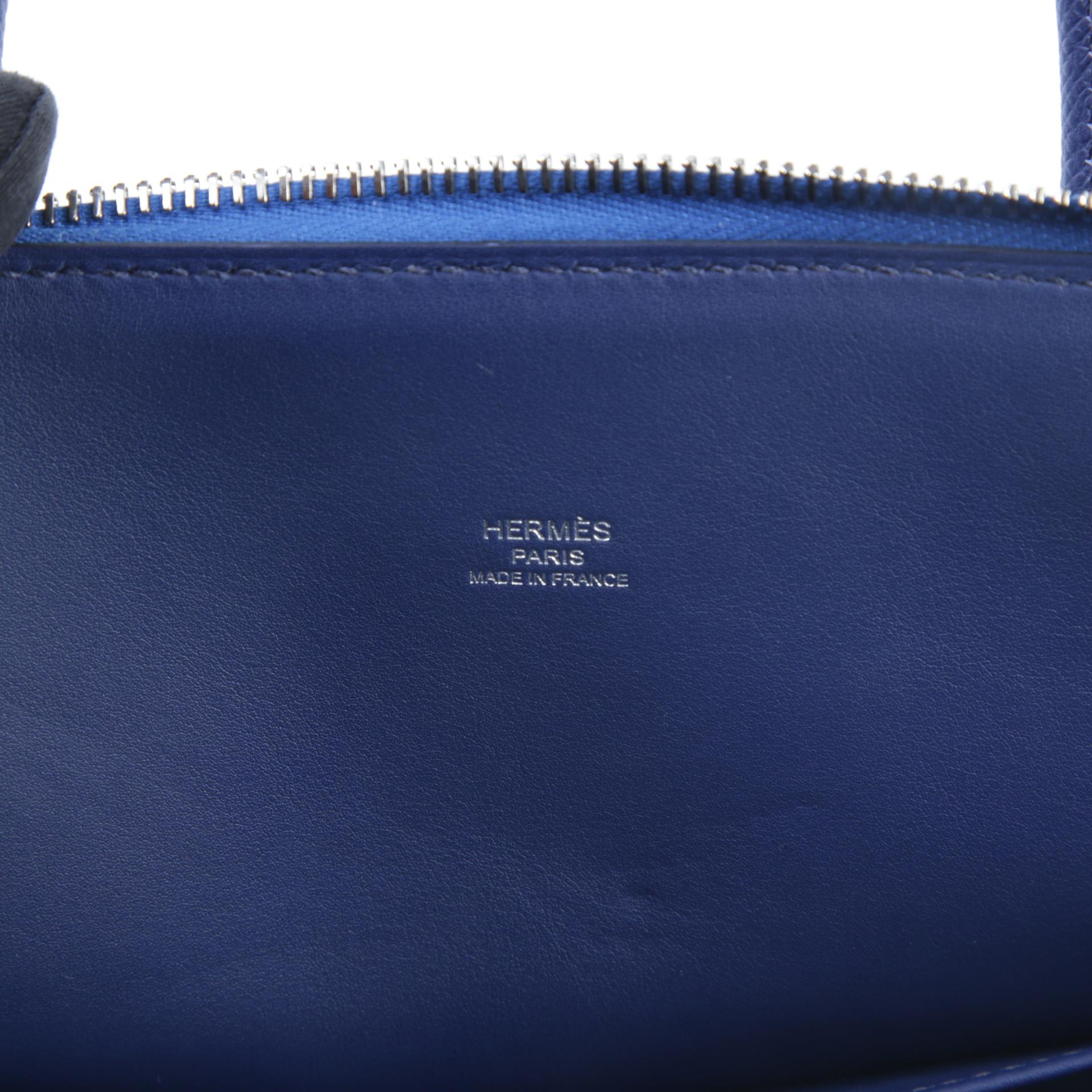 Unused ( Rank NS ) HERMÈS Bolide 1923 - 30 Night Rainbow Bleu Saphir (73) Bleu France (71) Rouge Sellier (0G) Epsom Palladium hardware Z (2021) - 11