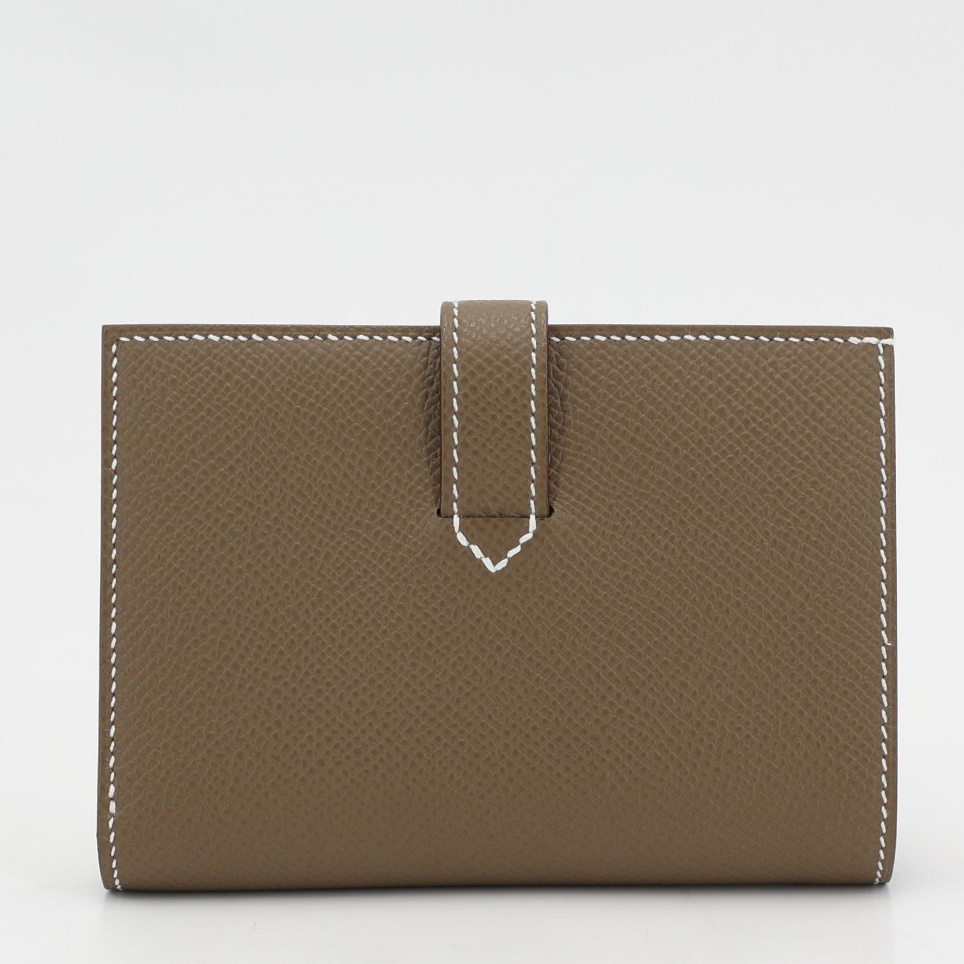 New H Passant Compact Wallet Etoupe (18)