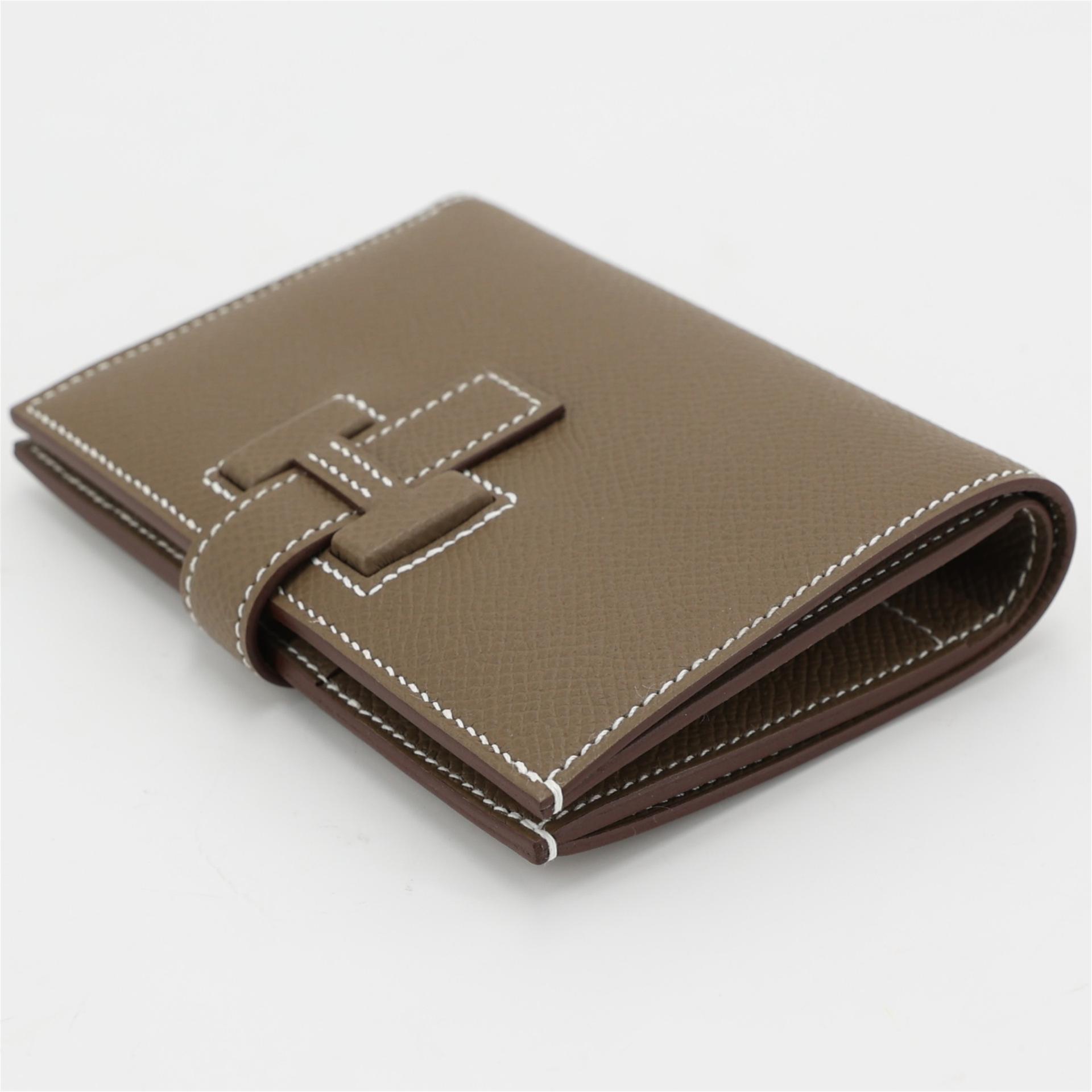 ランク N 新品 HERMÈS エルメス ニュー H パッサン コンパクトウォレット エトゥープ (18) エプソン K刻印 - 4