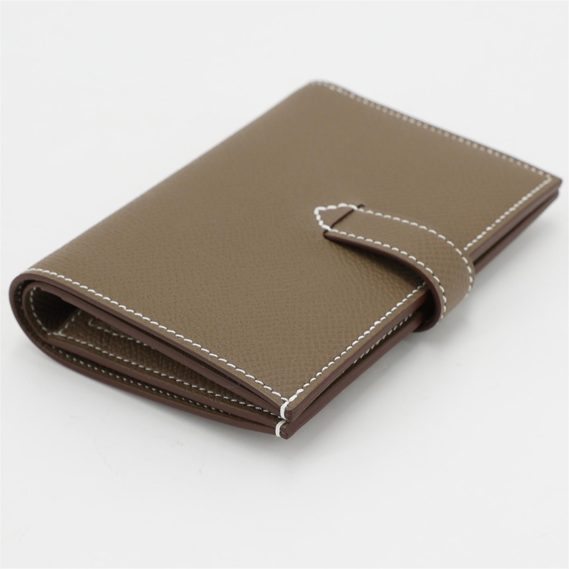 ランク N 新品 HERMÈS エルメス ニュー H パッサン コンパクトウォレット エトゥープ (18) エプソン K刻印 - 5
