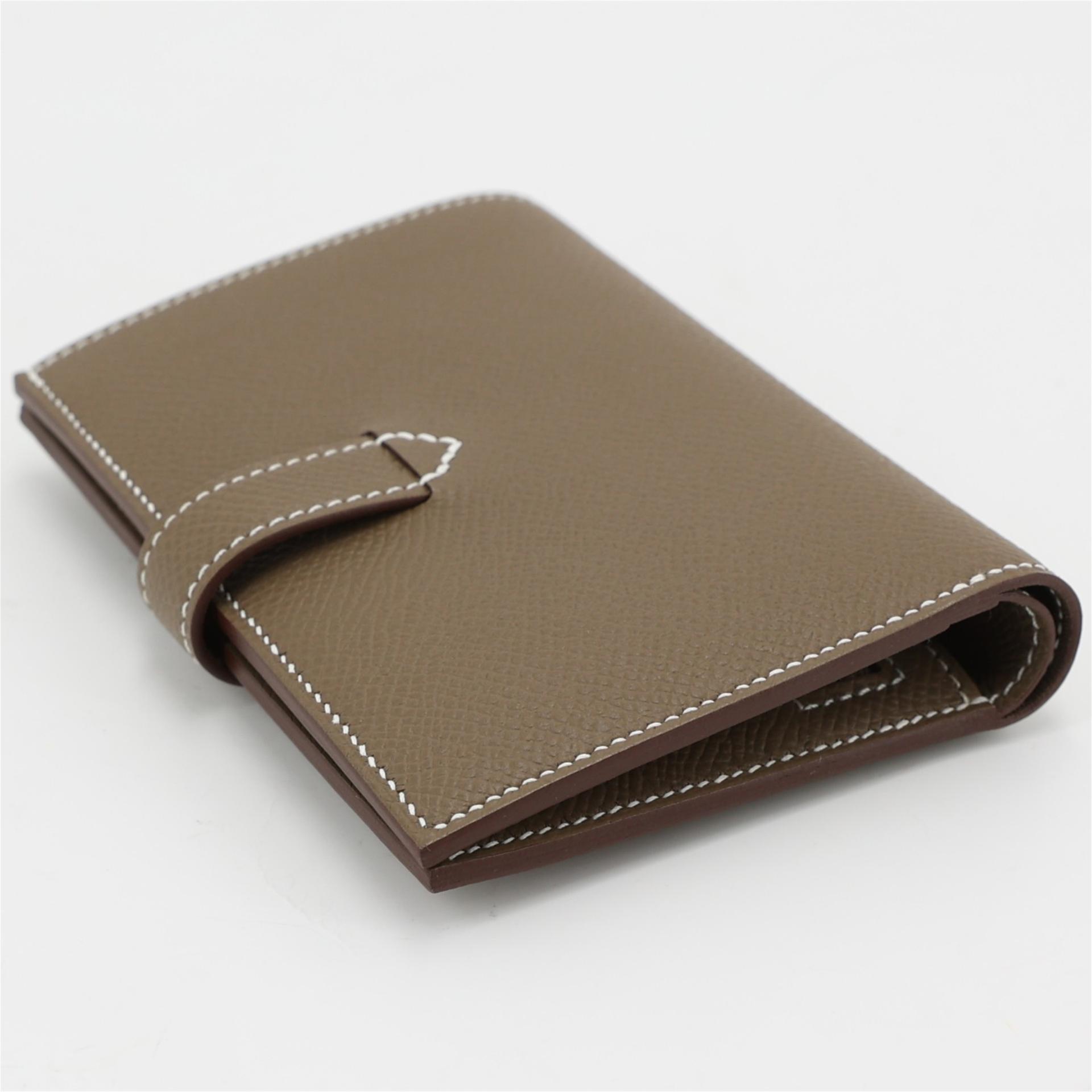 ランク N 新品 HERMÈS エルメス ニュー H パッサン コンパクトウォレット エトゥープ (18) エプソン K刻印 - 6