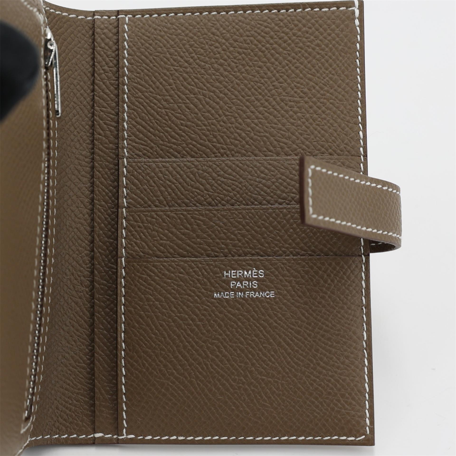 ランク N 新品 HERMÈS エルメス ニュー H パッサン コンパクトウォレット エトゥープ (18) エプソン K刻印 - 7
