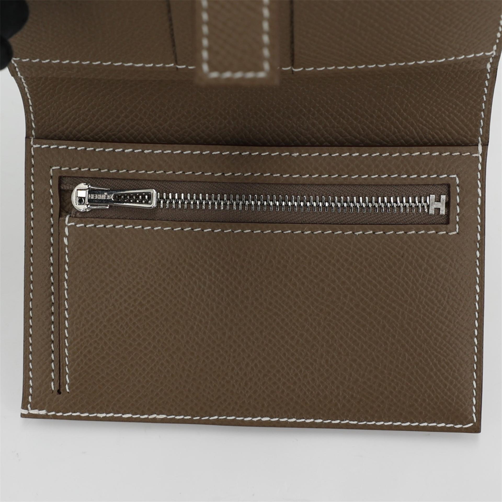 ランク N 新品 HERMÈS エルメス ニュー H パッサン コンパクトウォレット エトゥープ (18) エプソン K刻印 - 8