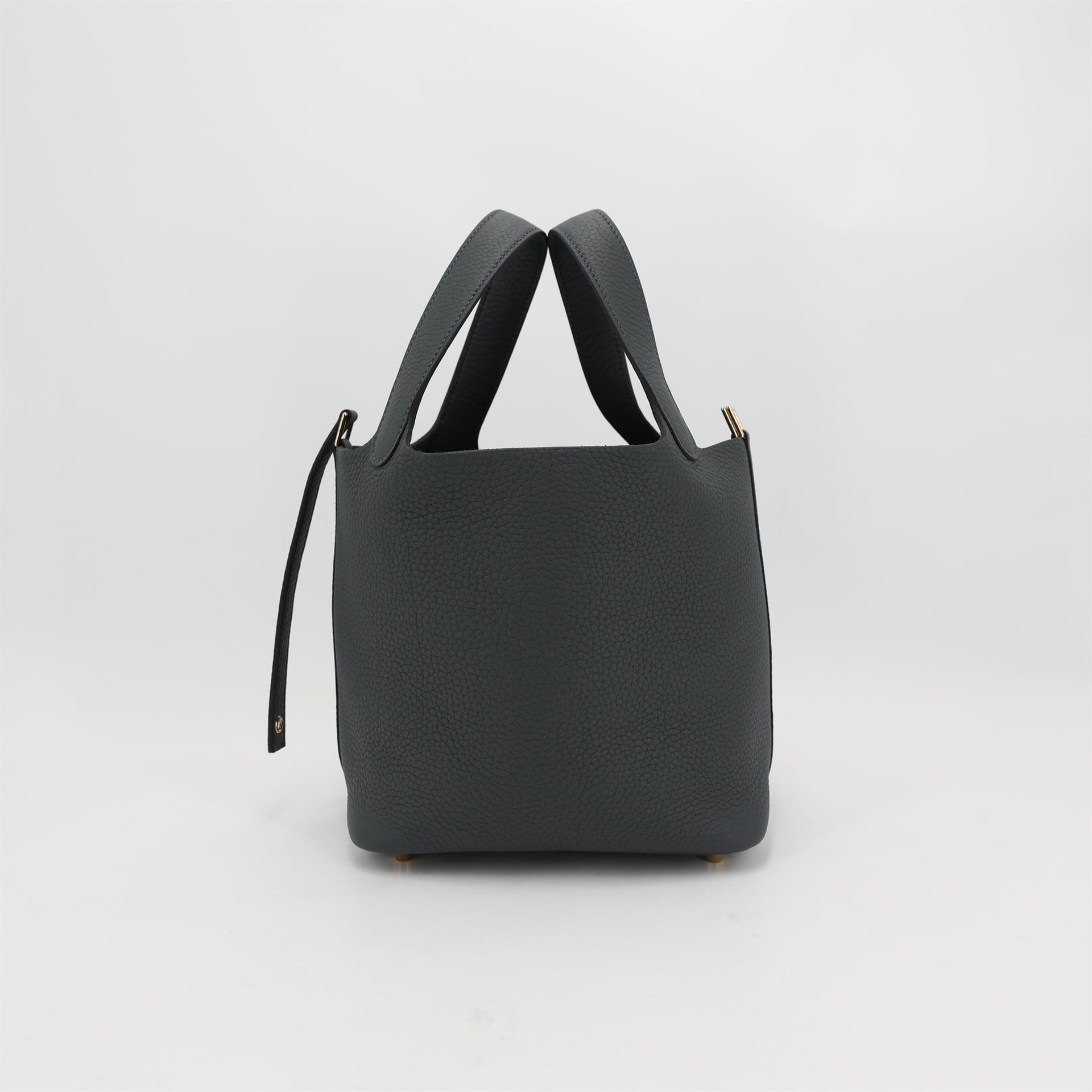 Brand New ( Rank N ) HERMÈS Picotin Lock PM Gris misty (H0) Clemence Permabrass hardware W (2024) - 8
