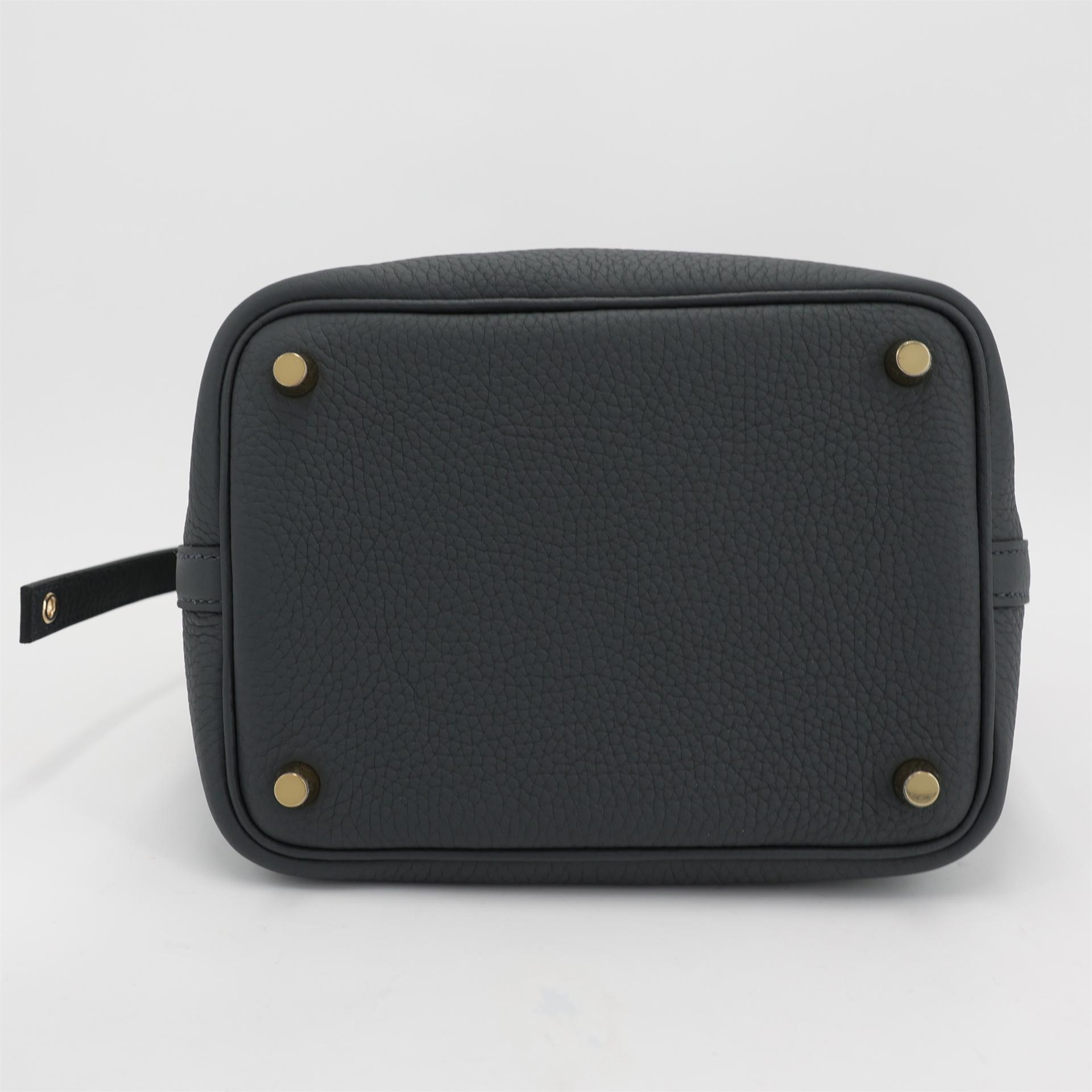 Brand New ( Rank N ) HERMÈS Picotin Lock PM Gris misty (H0) Clemence Permabrass hardware W (2024) - 9