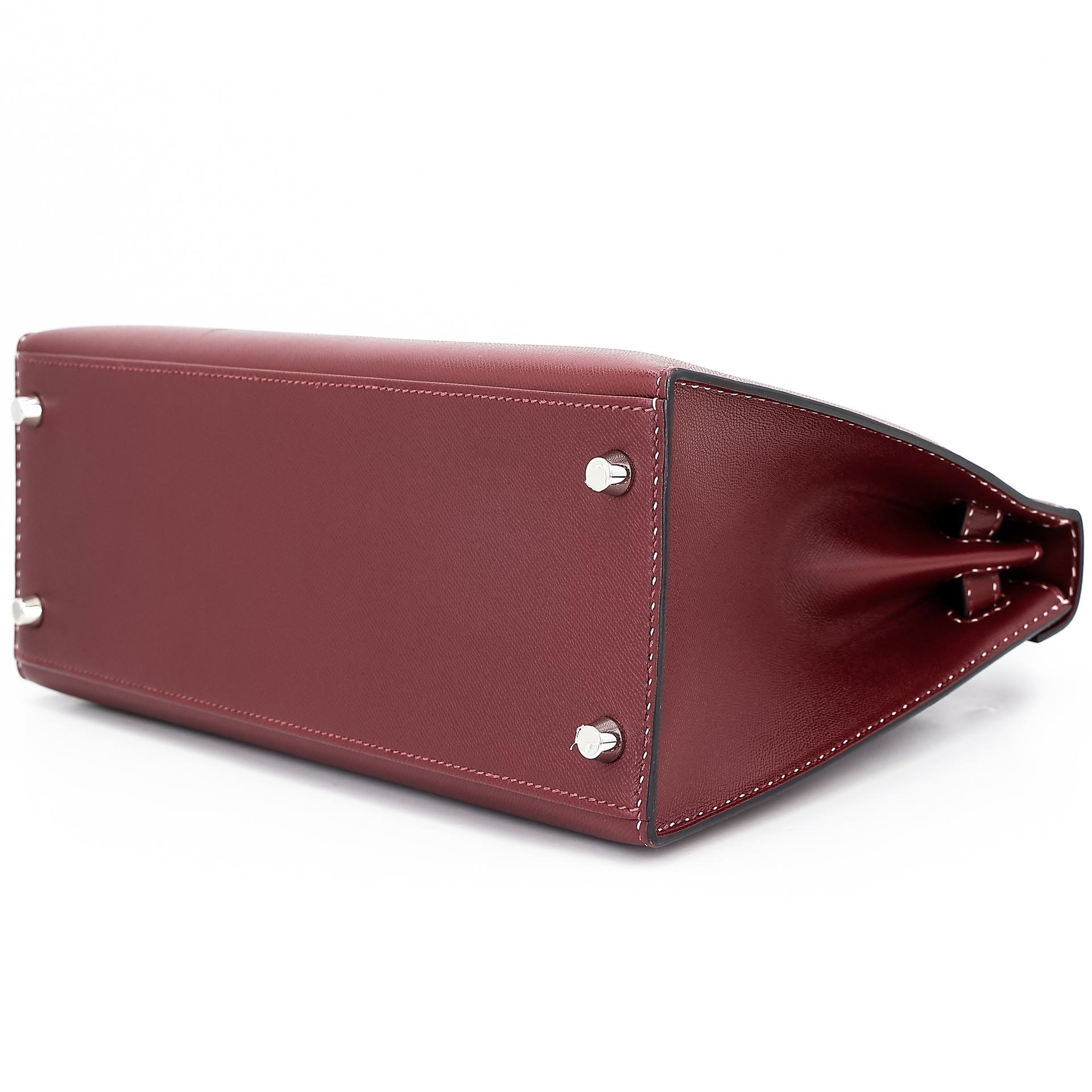 Very Good ( Rank A) HERMÈS Limited Edition Kelly 28 Sellier Miss You Rouge H (55) Monsieur Palladium hardware C (2018) - 6